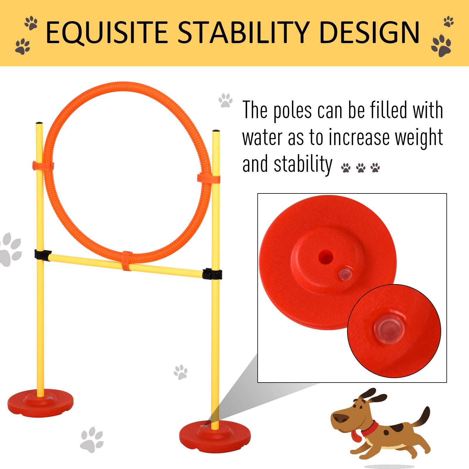 Dogs 4-Obstacle ABS Agility Training Set Yellow/Red
