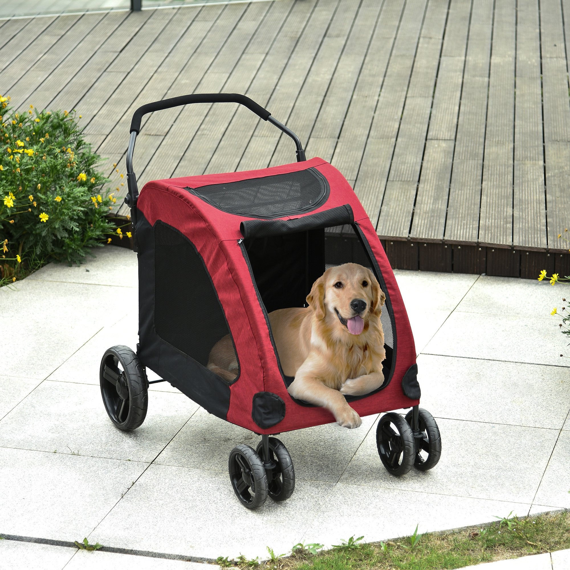 Small Dogs Minimalistic Oxford Cloth Stroller Red