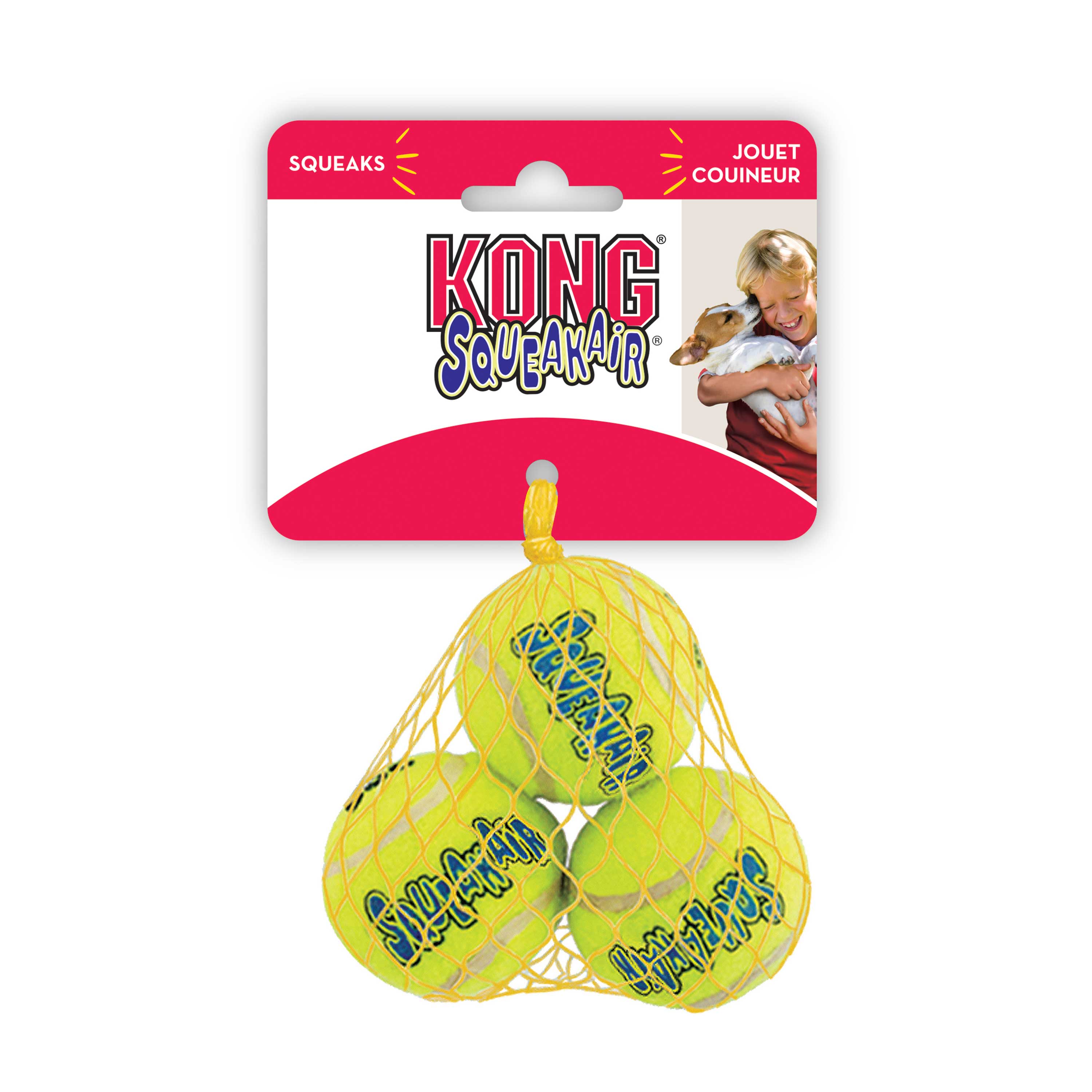 Kong Air Squeaker Tennis Ball X-Small 3pk (4cm)