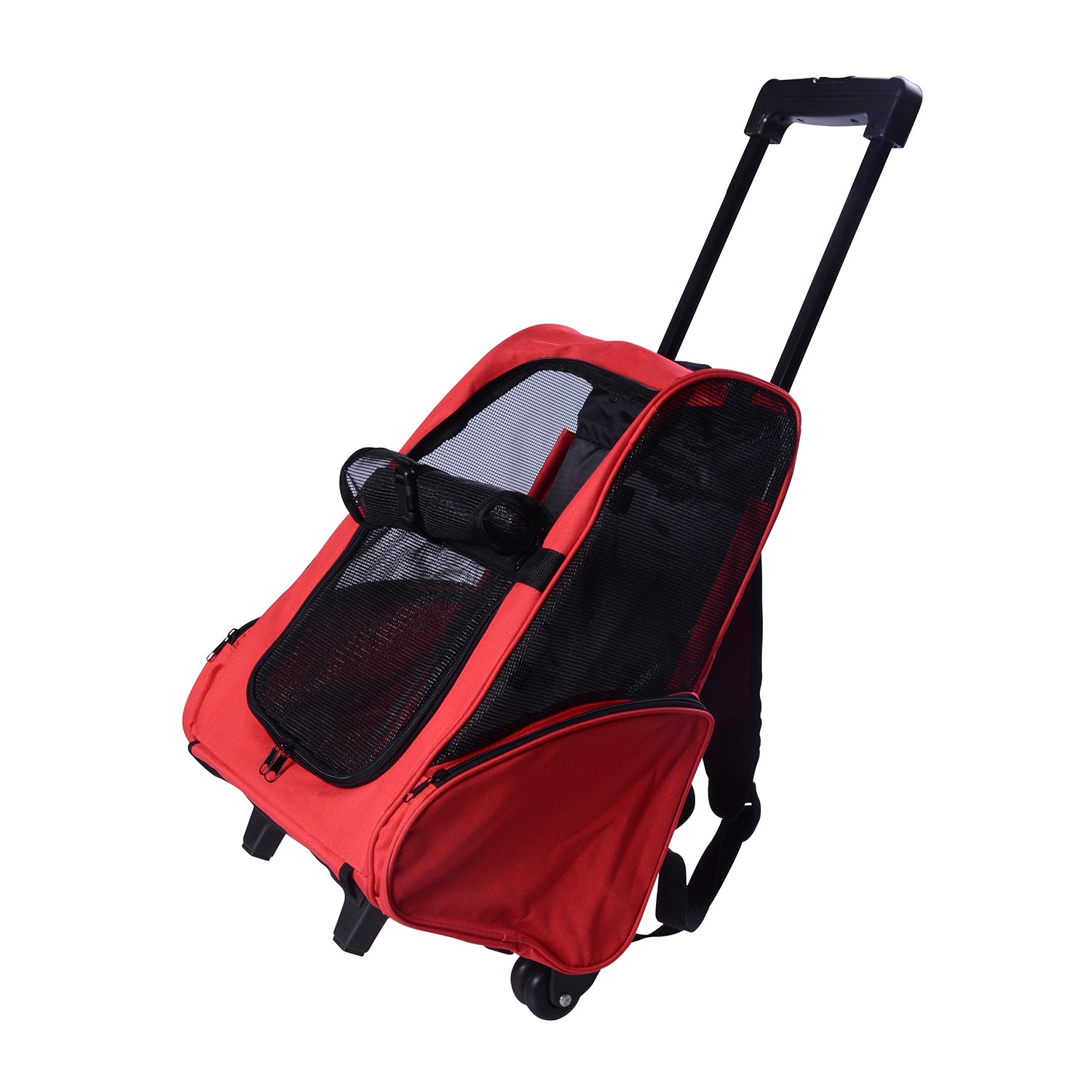 Travel Red Backpack Trolley, Steel Wire Frame