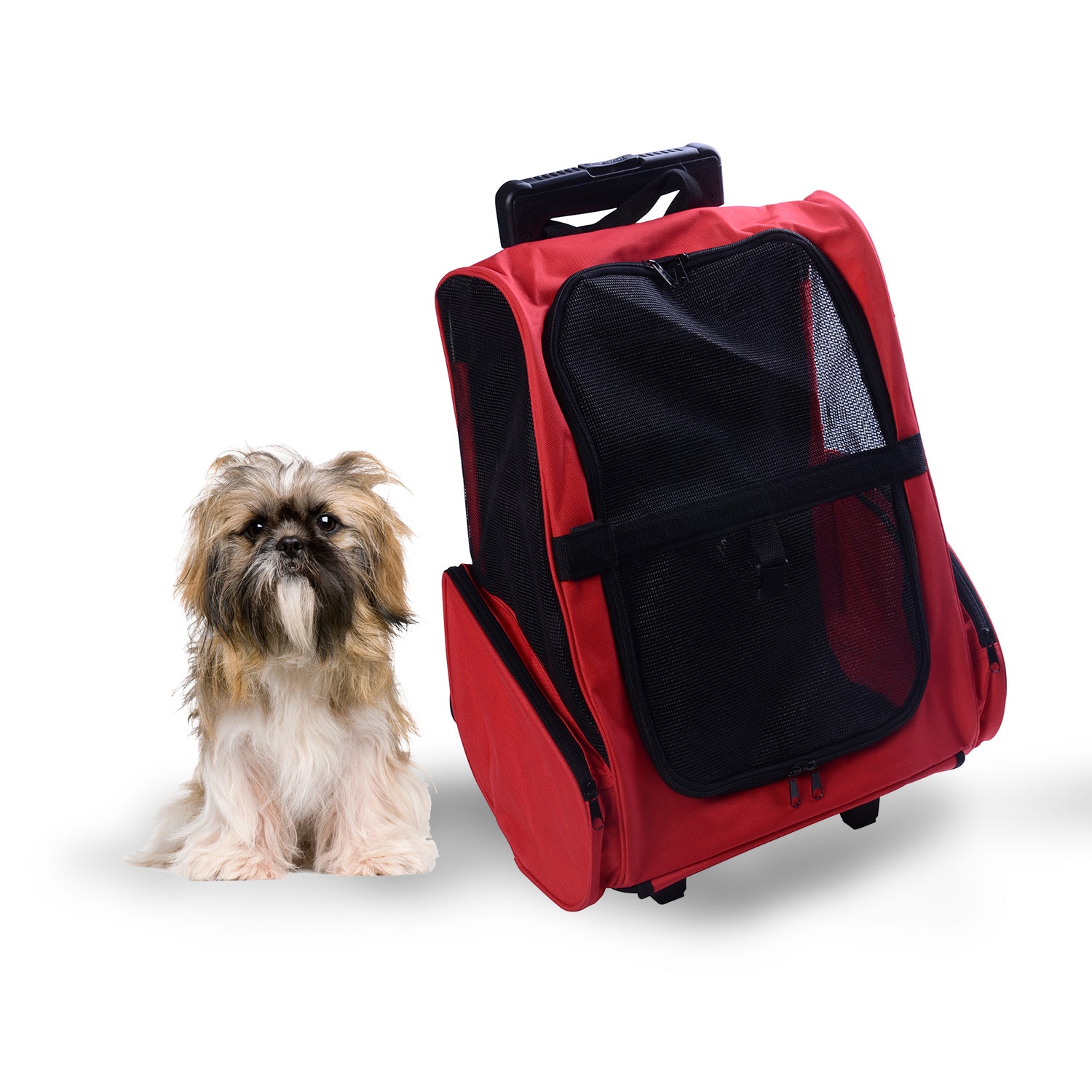 Travel Red Backpack Trolley, Steel Wire Frame