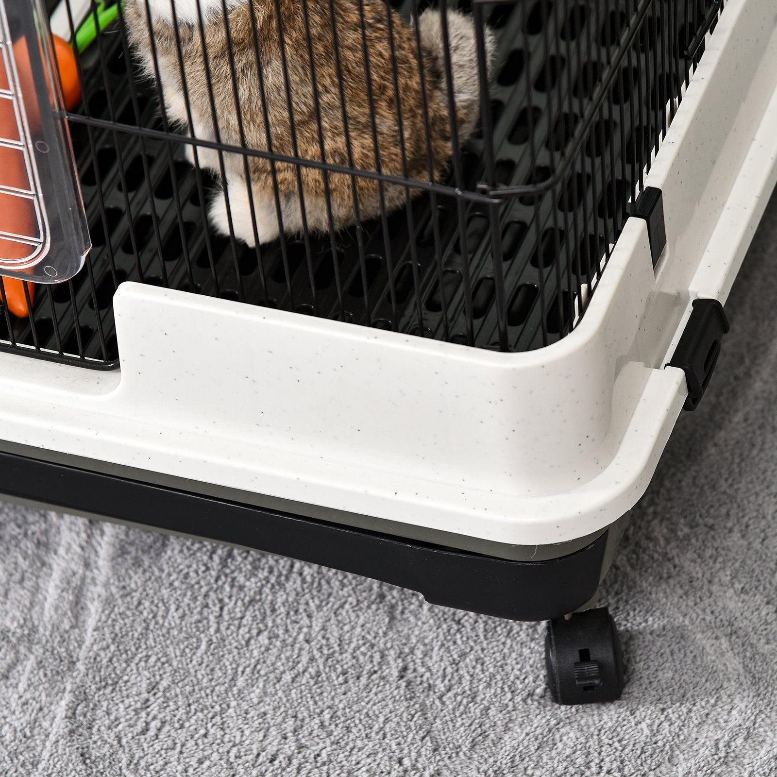 Small Animal Steel Wire Cage w/ Waste Tray Black