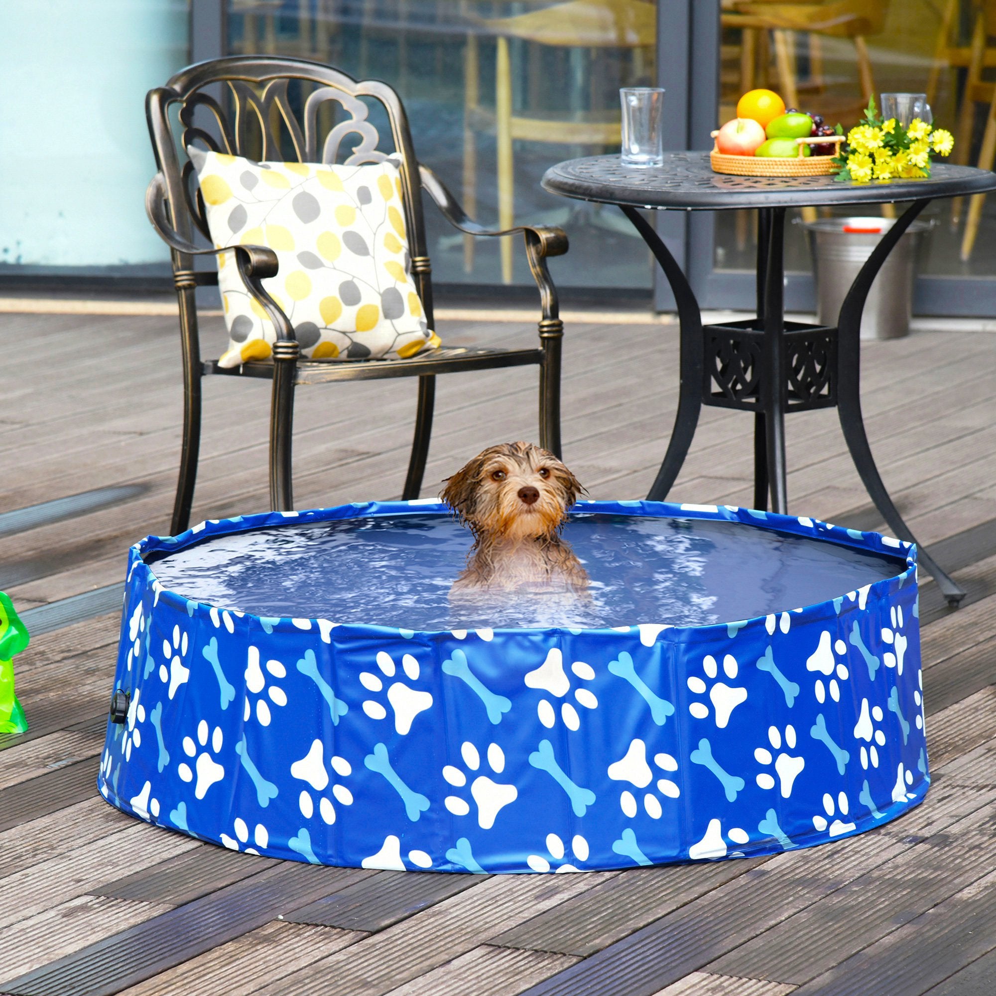 Dog Swimming Pool Foldable Pet Bathing Shower Tub Padding Pool 100cm S