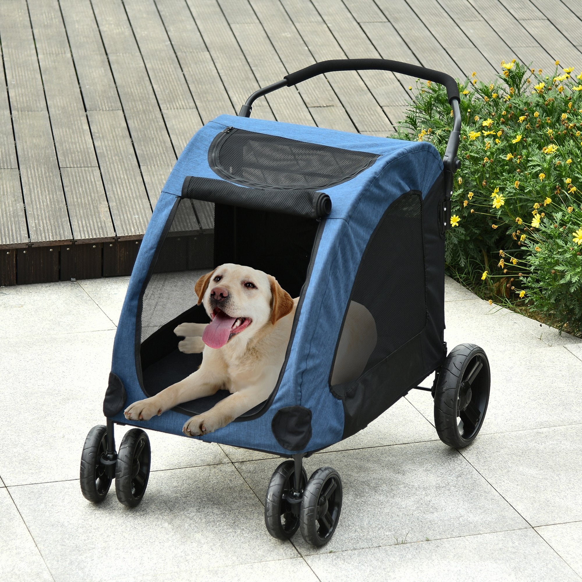 Small Dogs Minimalistic Oxford Cloth Stroller Blue