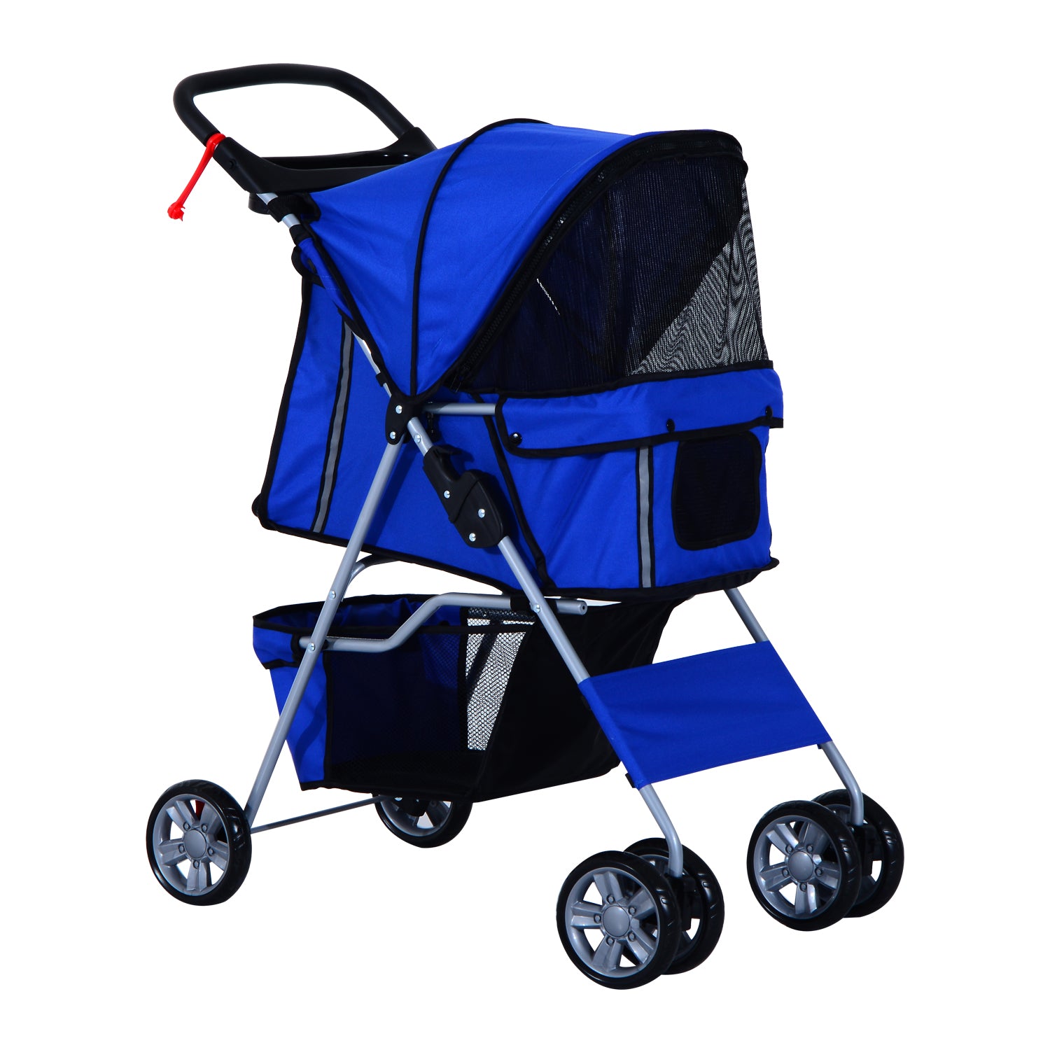 Pet Blue Stroller W/ 4 Wheels