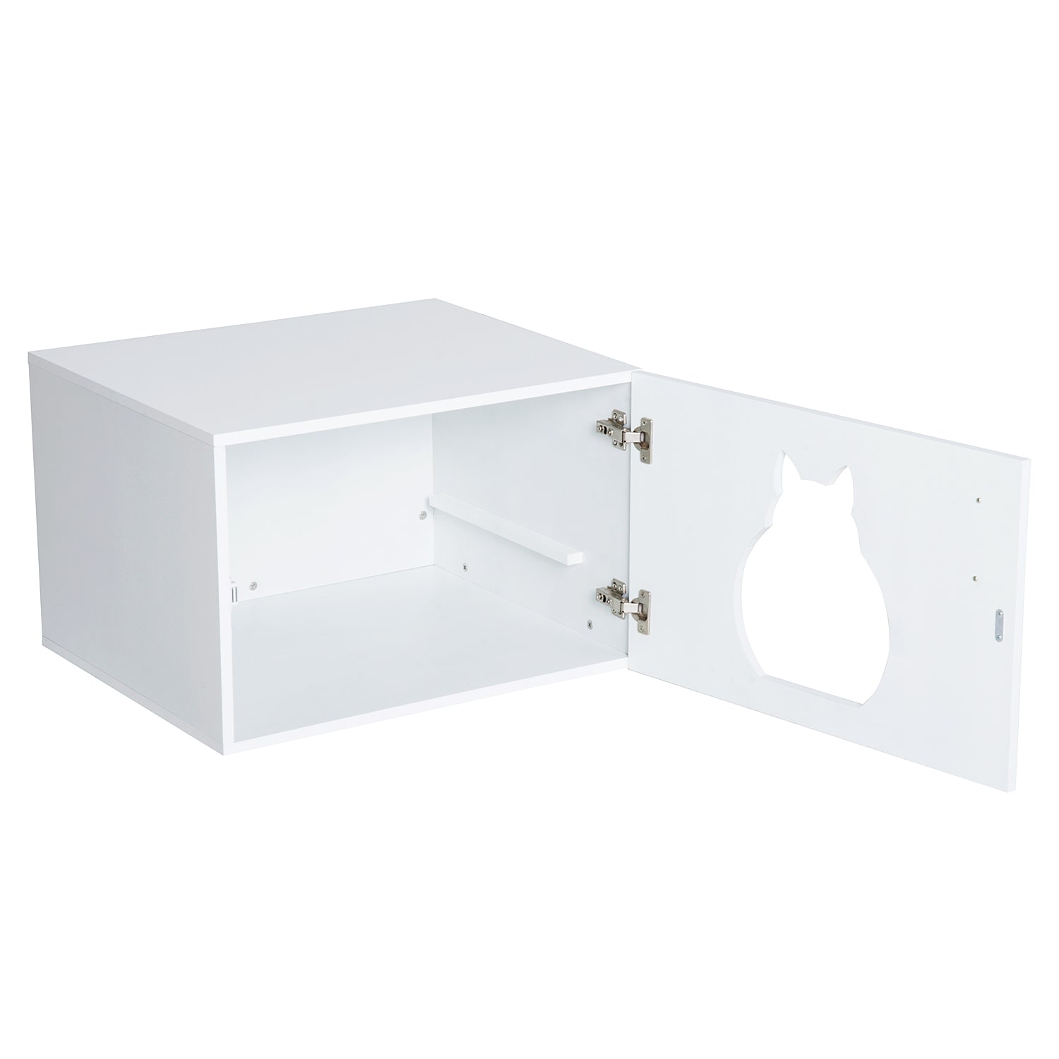 Pawhut Cat Litter Box Bathroom Furniture-White