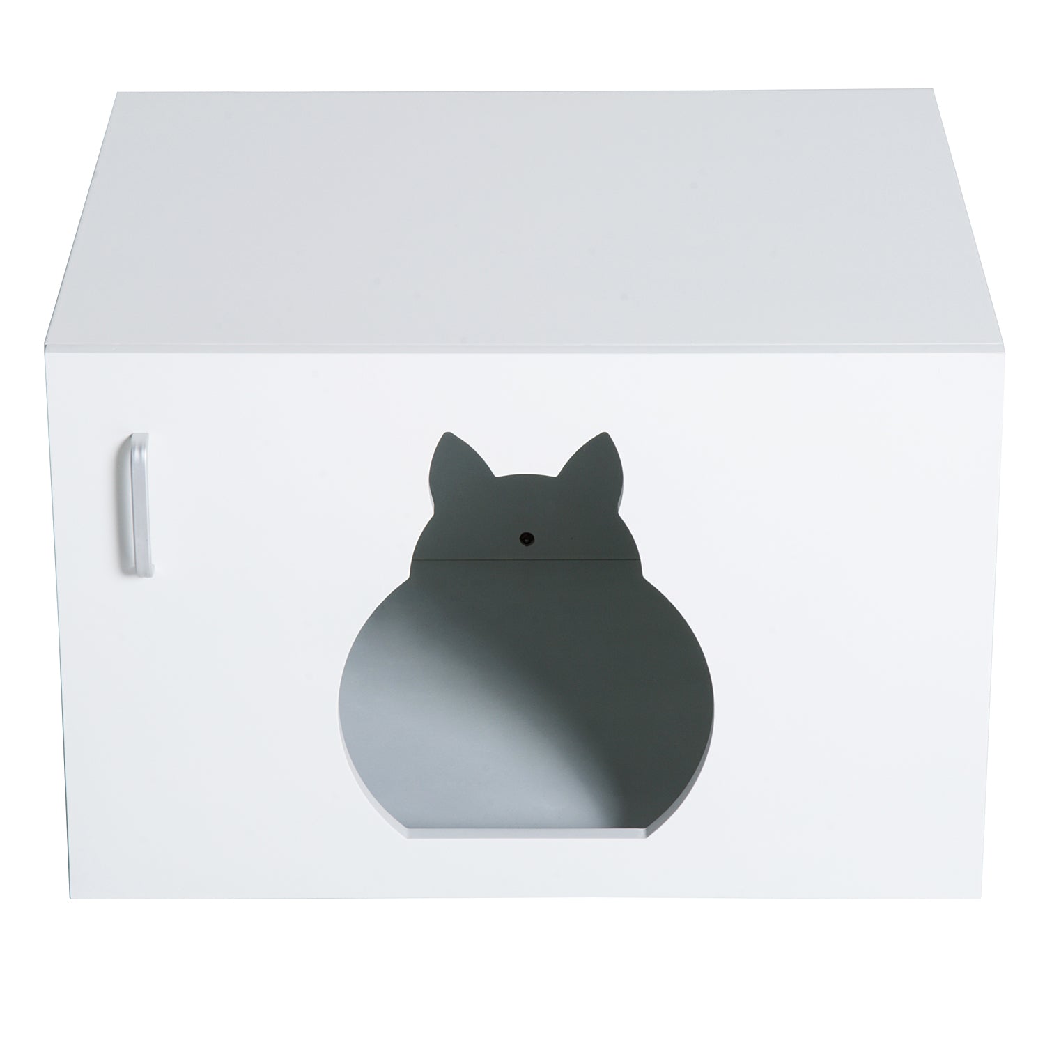 Pawhut Cat Litter Box Bathroom Furniture-White