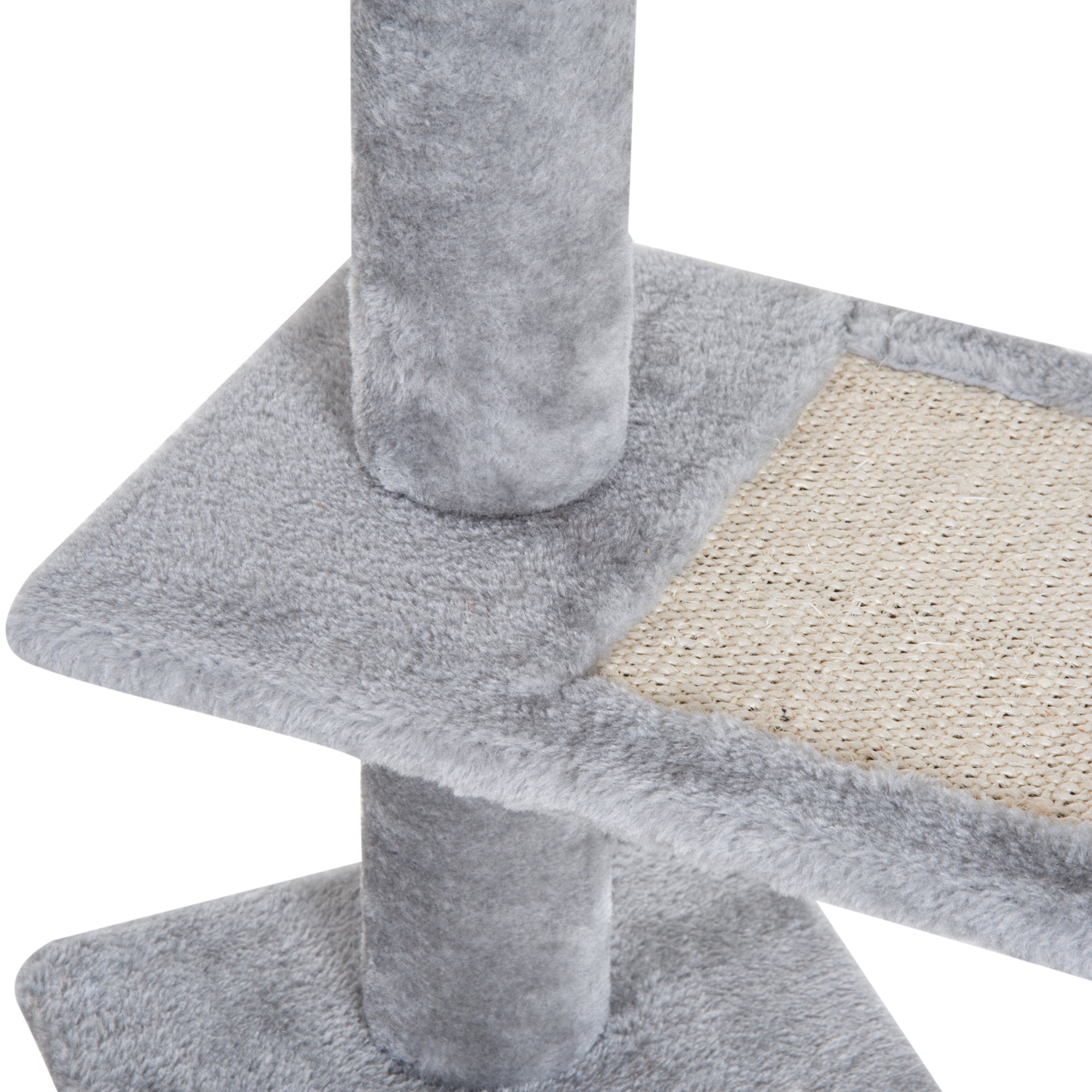 Plush Cat Tree Activity Center-Grey