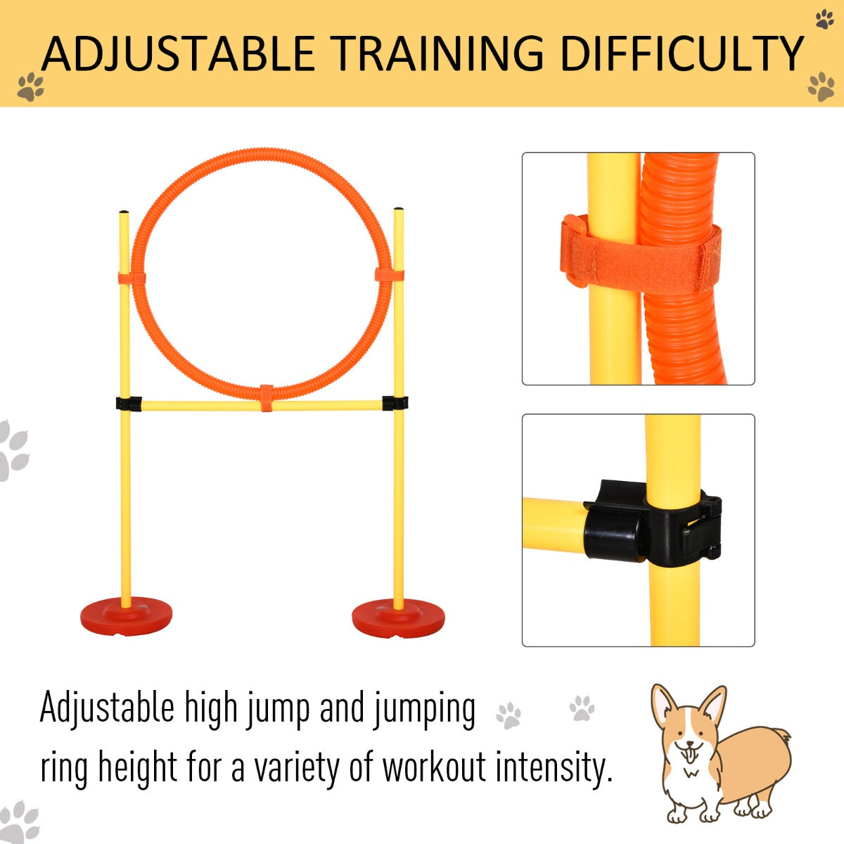 Dogs Plastic 3-Course Agility Set Yellow