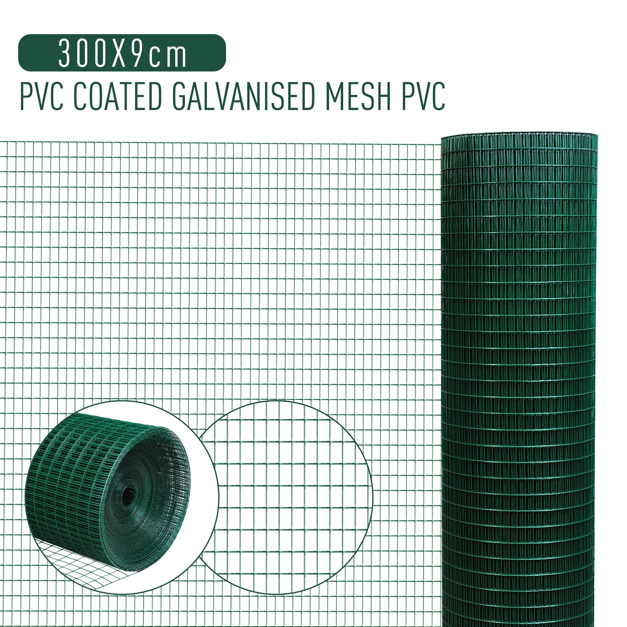 PVC Coated Welded Wire Mesh 30m-Dark Green