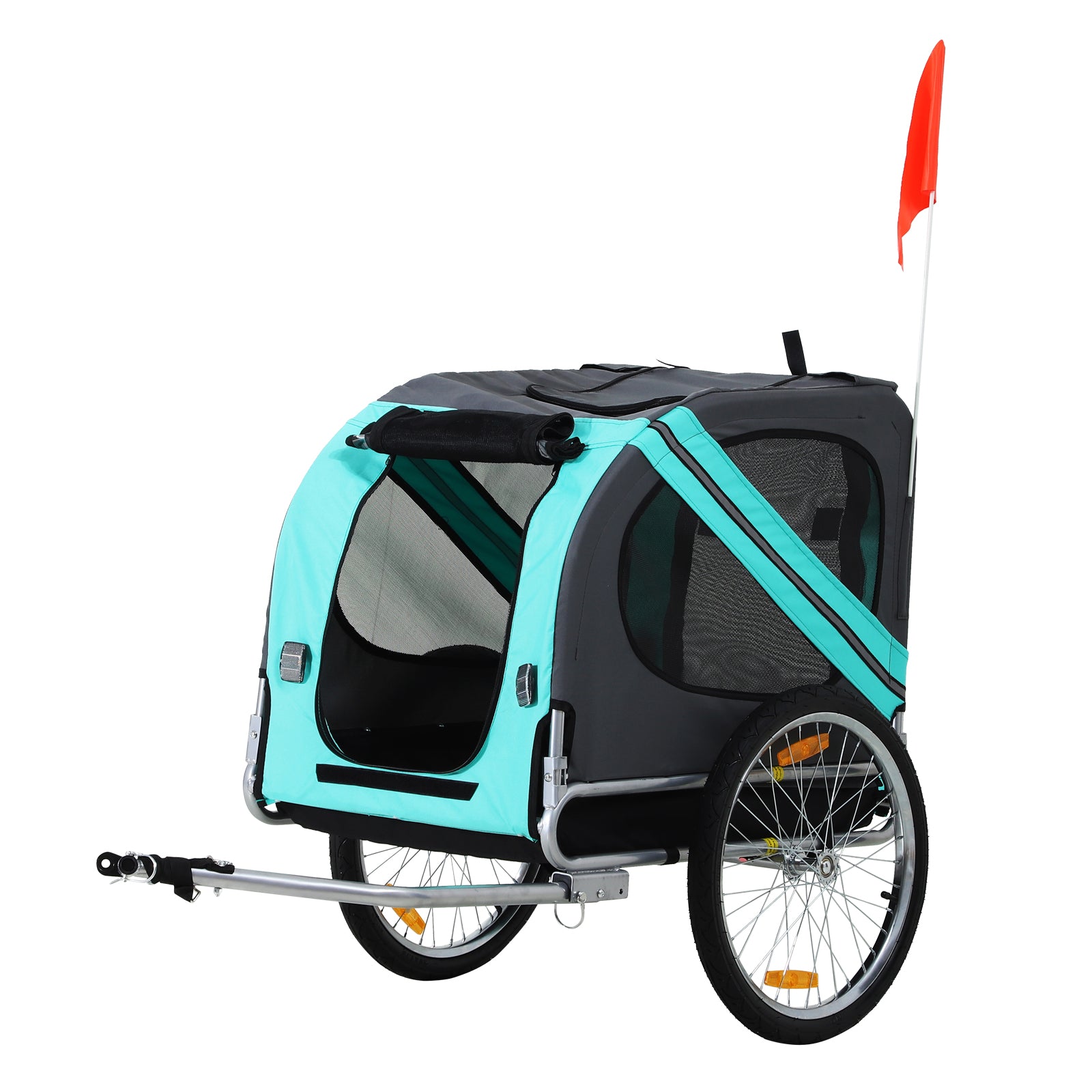 Pet Bicycle Trailer Dog Cat Bike Carrier Water Resistant for Outdoor Green