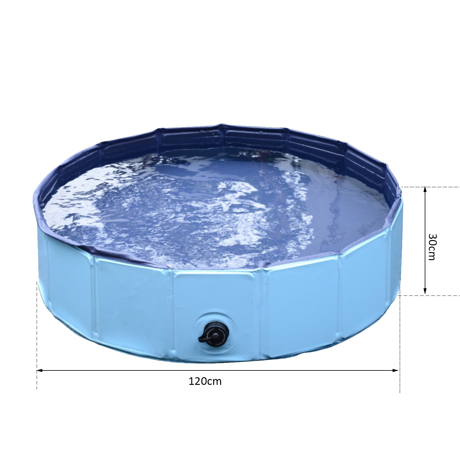 Pet Swimming Pool, Foldable, 120 cm Diameter-Blue