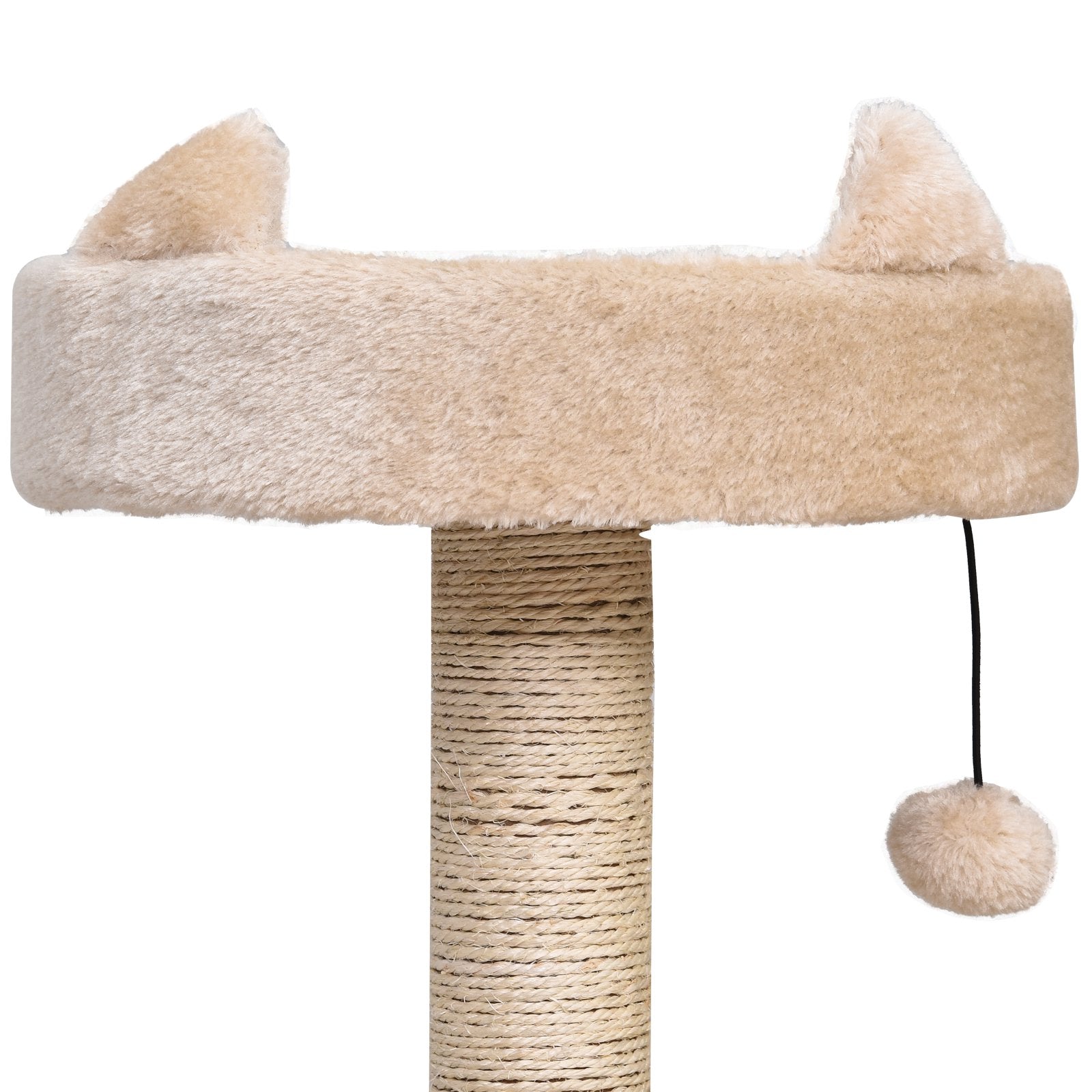 Cats 3-Tier Sisal Rope Scratching Post w/ Toys Beige