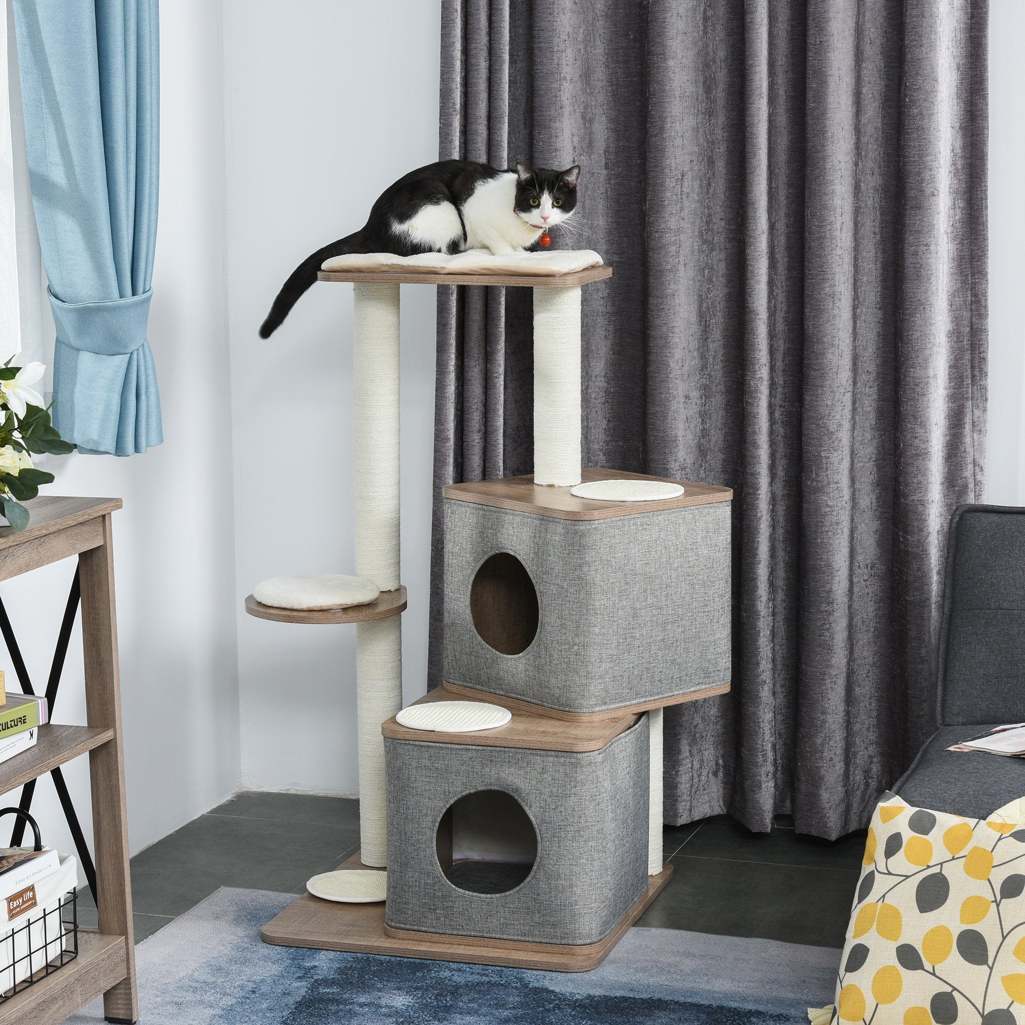 Multi-Level Cat Tree Tower Activity Center w/ Sisal Carpet Scratching Post