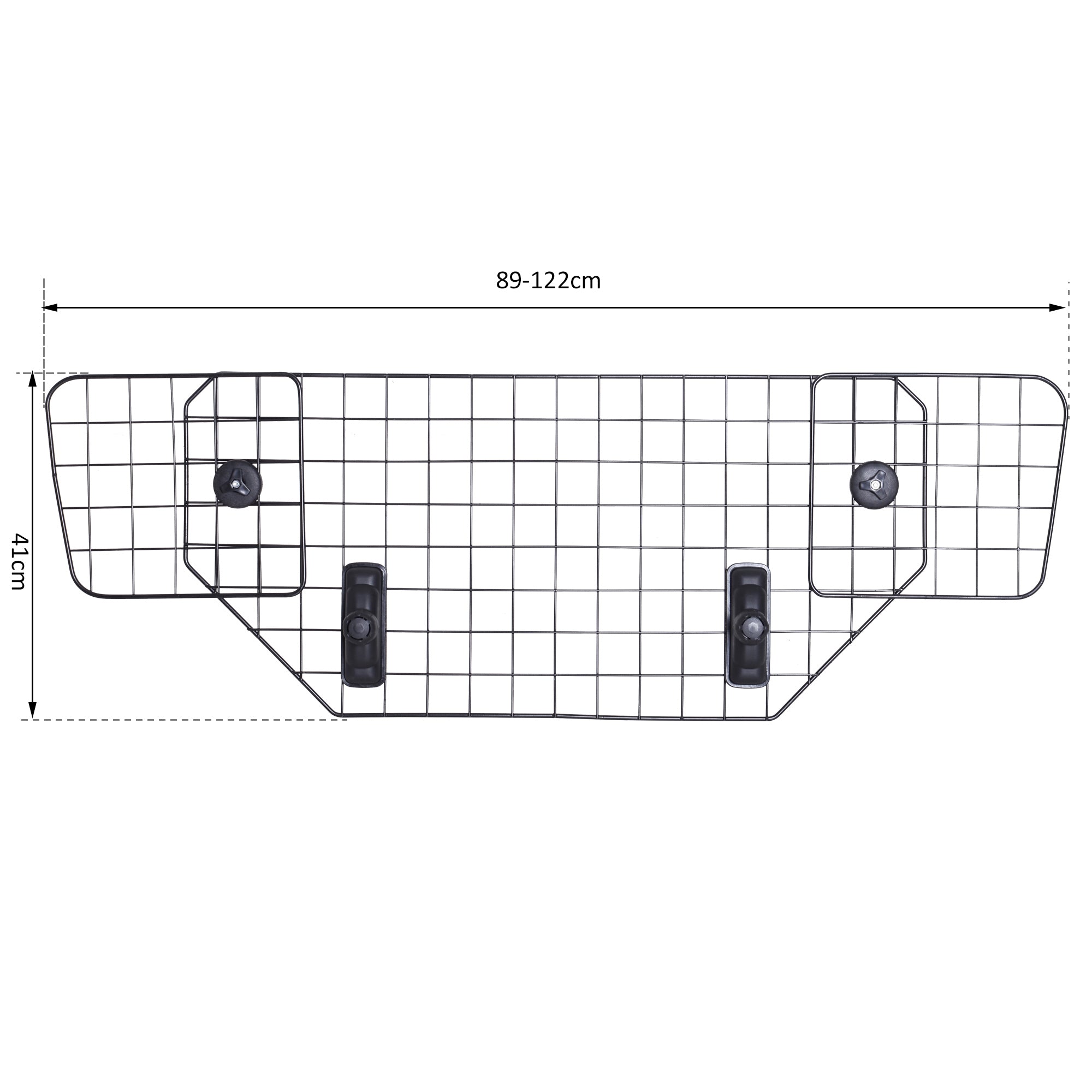 Heavy Duty Pet Car Barrier, 89-122Wx41H cm-Black