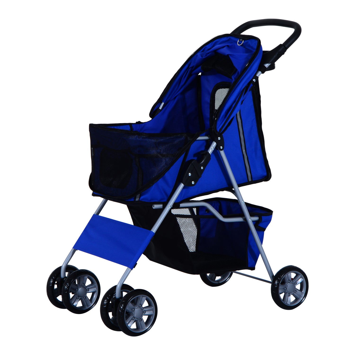 Pet Blue Stroller W/ 4 Wheels