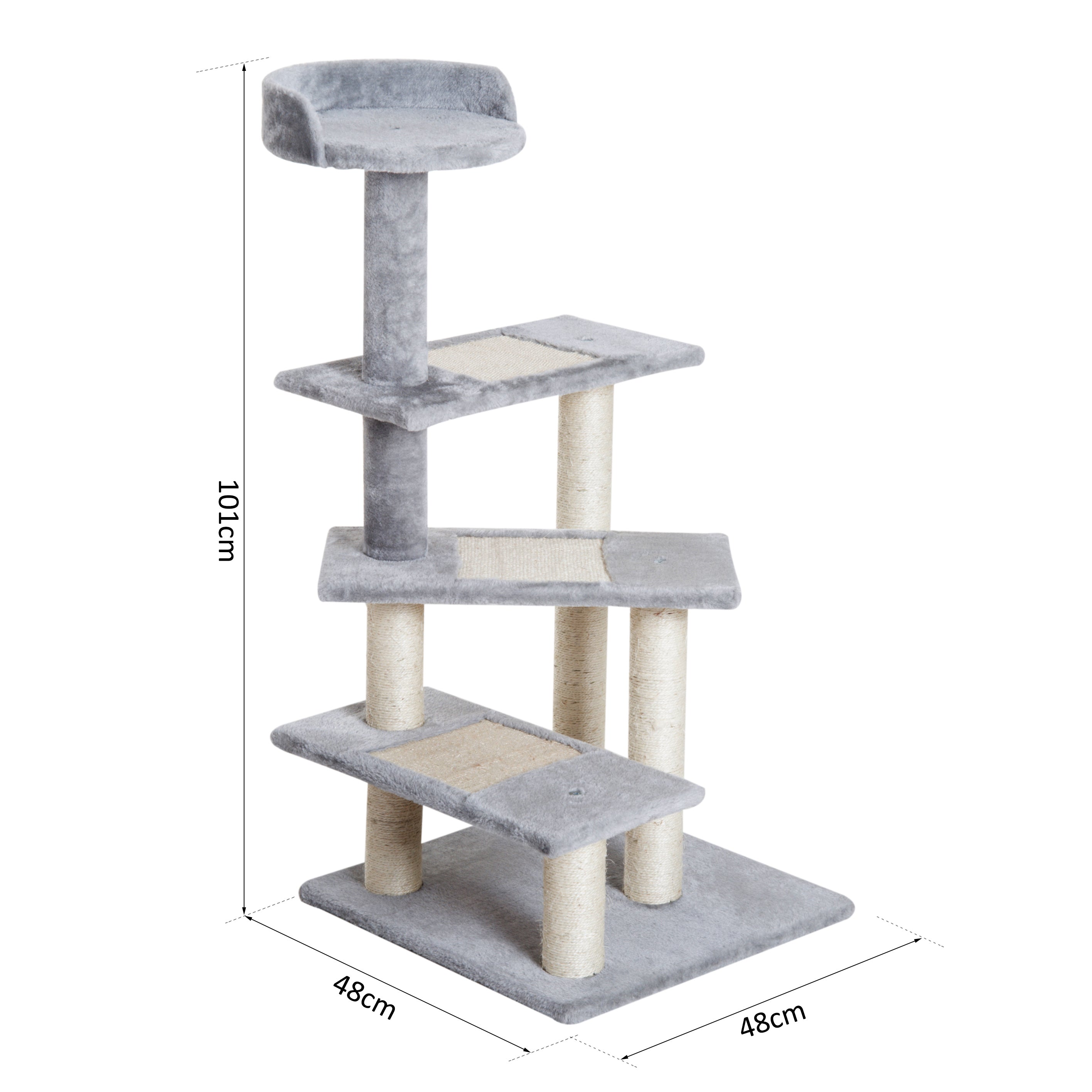 Plush Cat Tree Activity Center-Grey