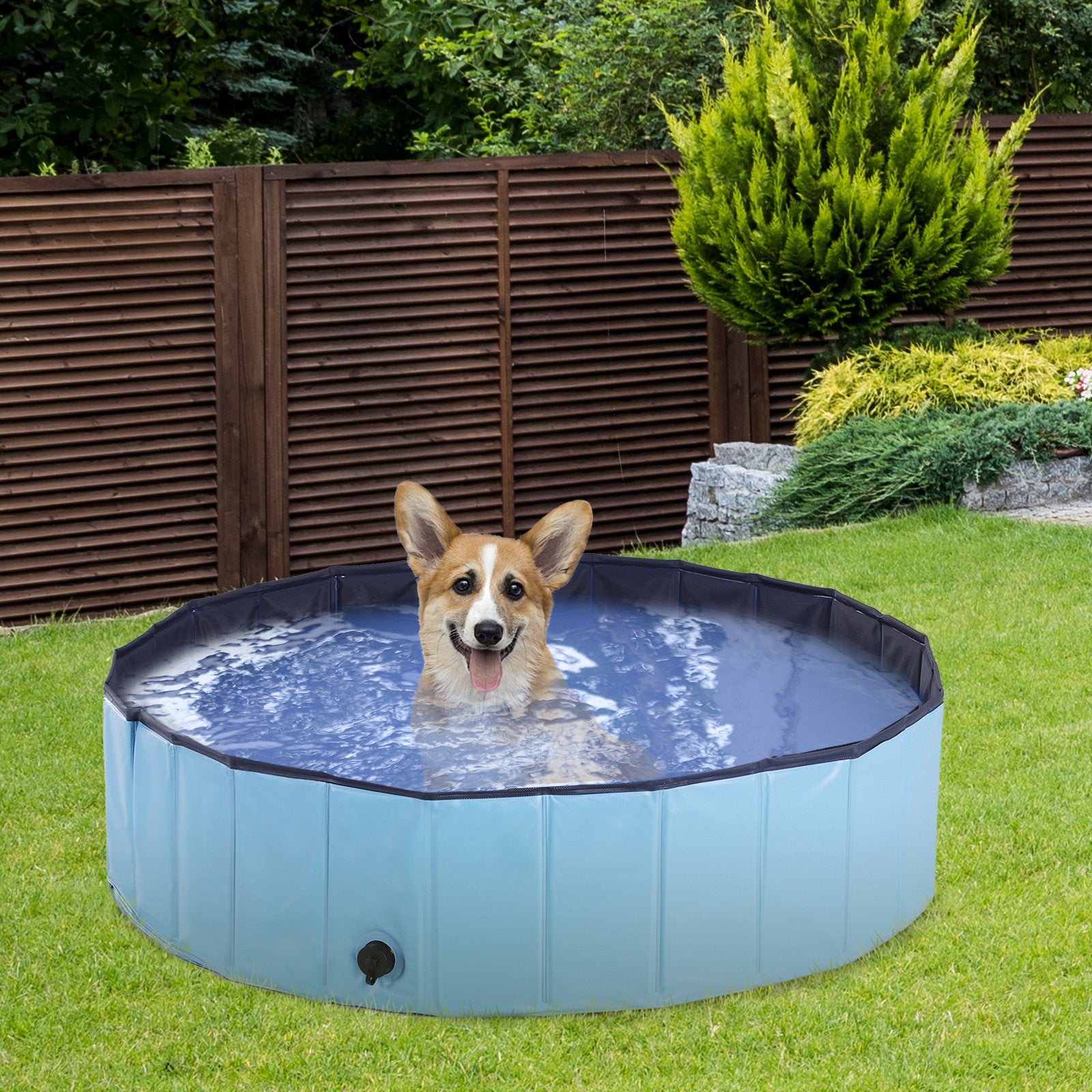 Pet Swimming Pool, Foldable, 80 cm Diameter-Blue