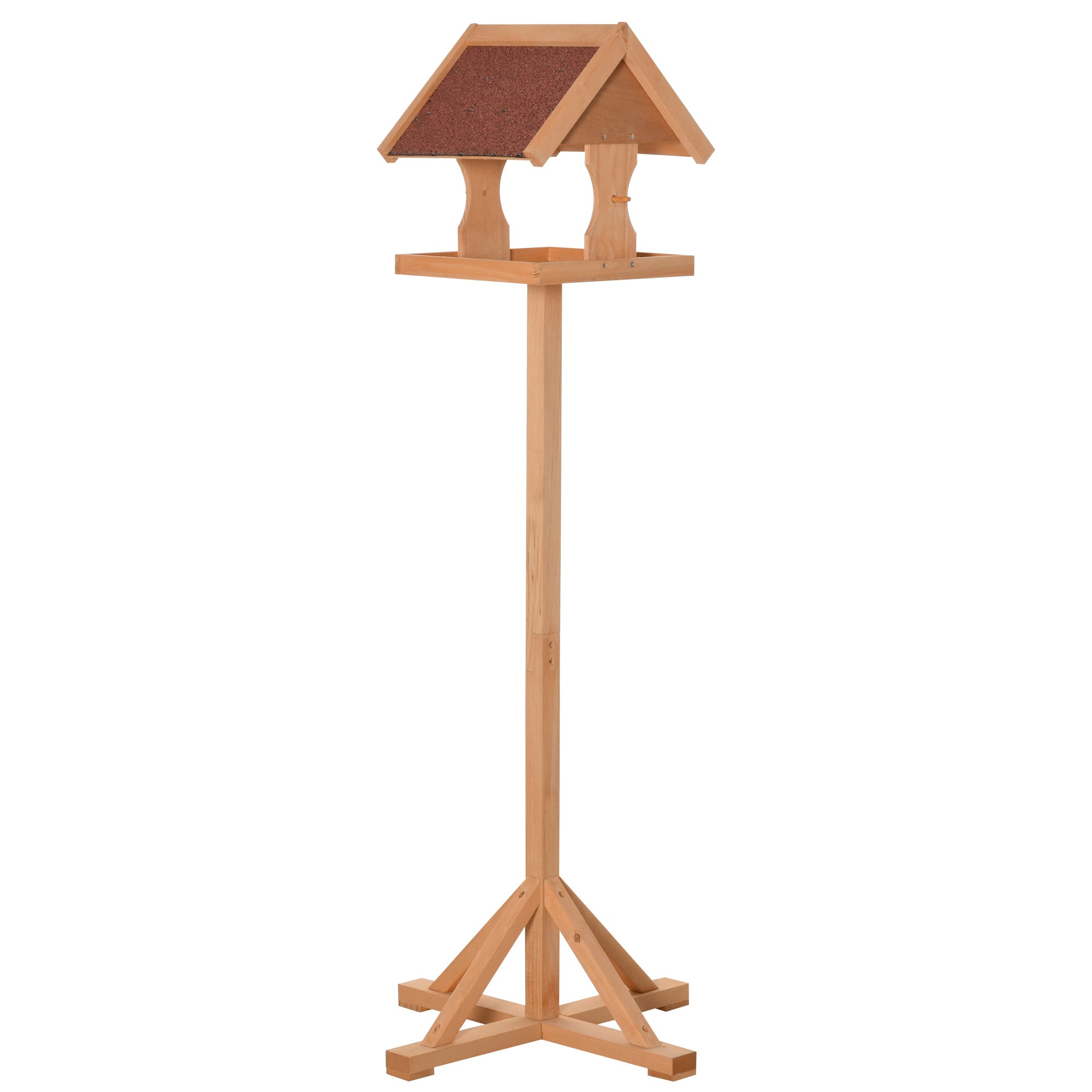 Wooden Bird Feeder Freestanding Cross-shaped Support Feet Weather Resistant