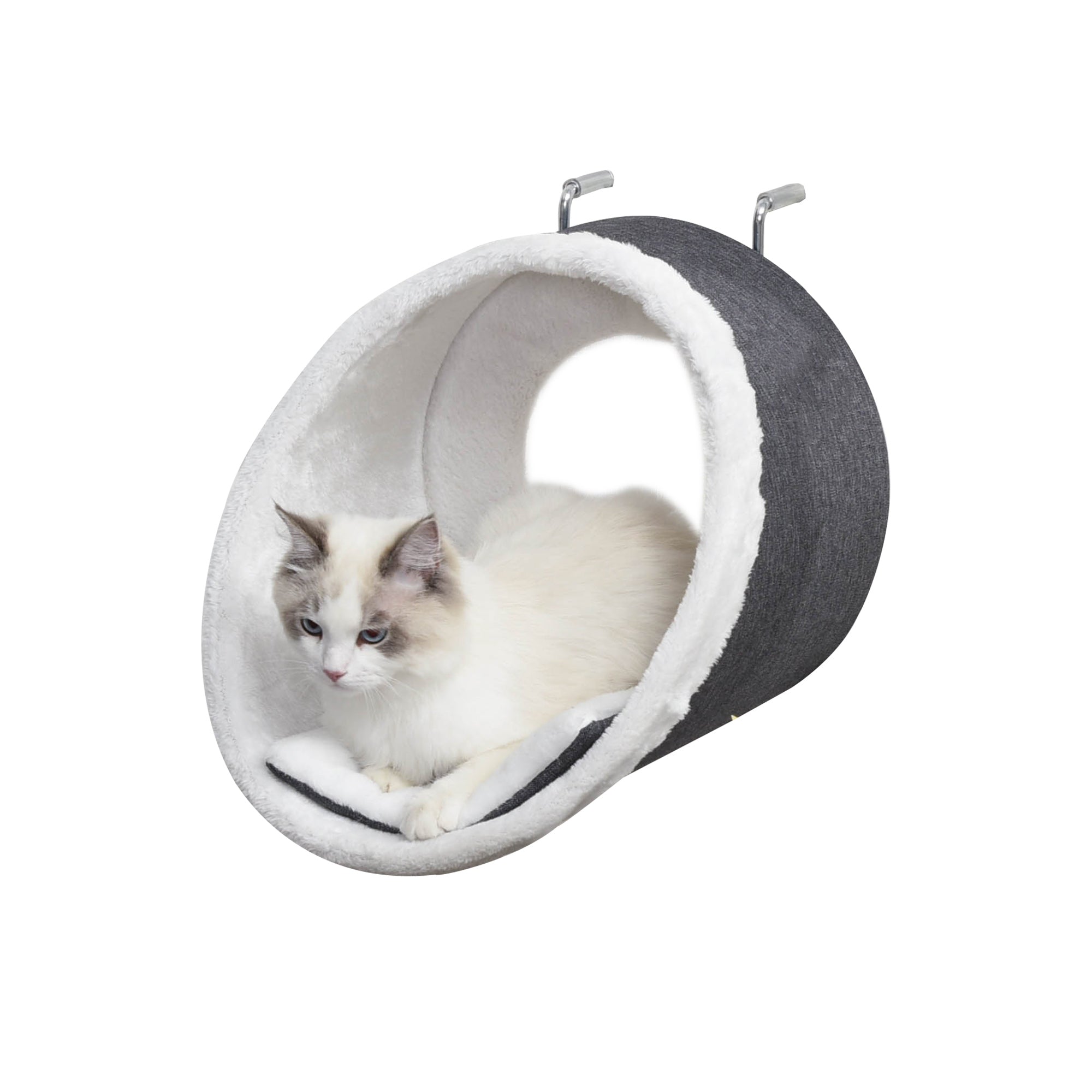 Windowsill Mounted Cat Perch Hanging Kitten House with Comfortable Removable Flannel Carpet