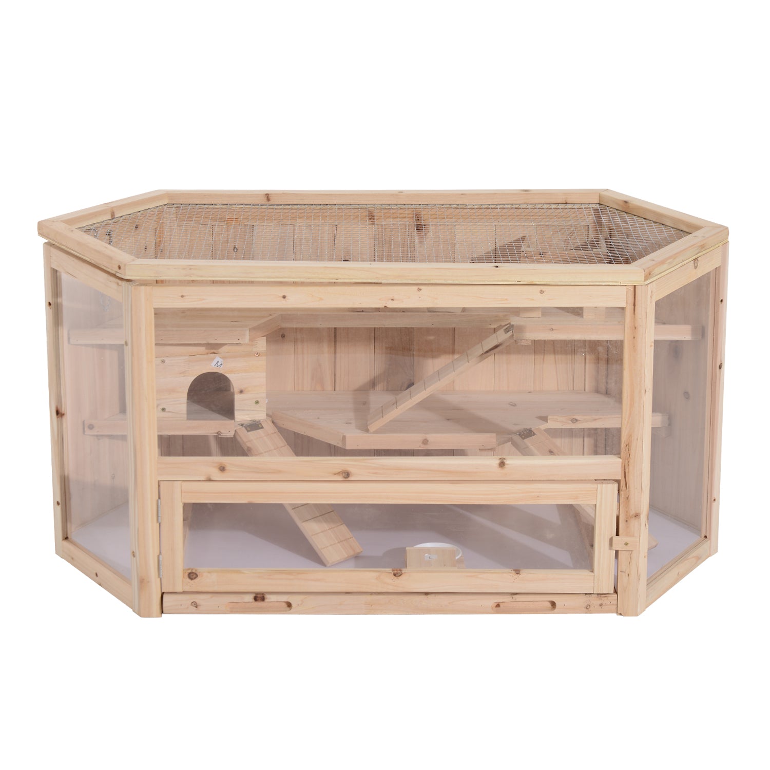 Wooden Hamster Cage Rodent Mouse Pet Small Animal hut Box, 115Lx60Wx58H cm
