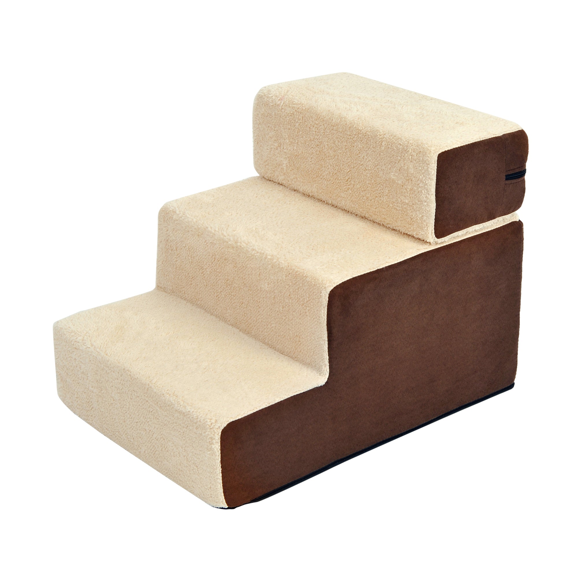 Domestic Pets Deluxe Sponge 3-Step Staircase Beige