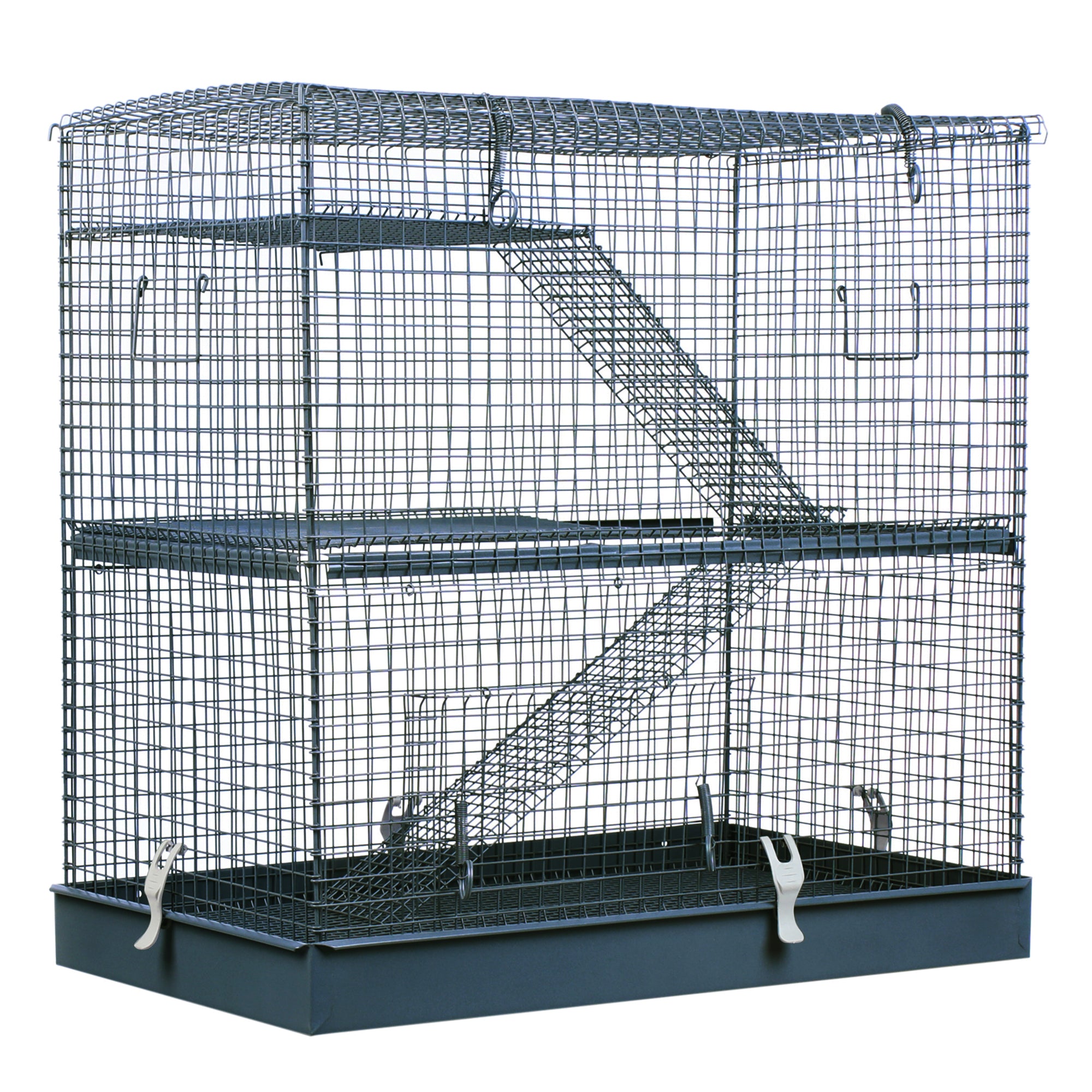 3-Level Hamster Cage, 71.5Lx44.5Wx69H cm-Metal Wire 