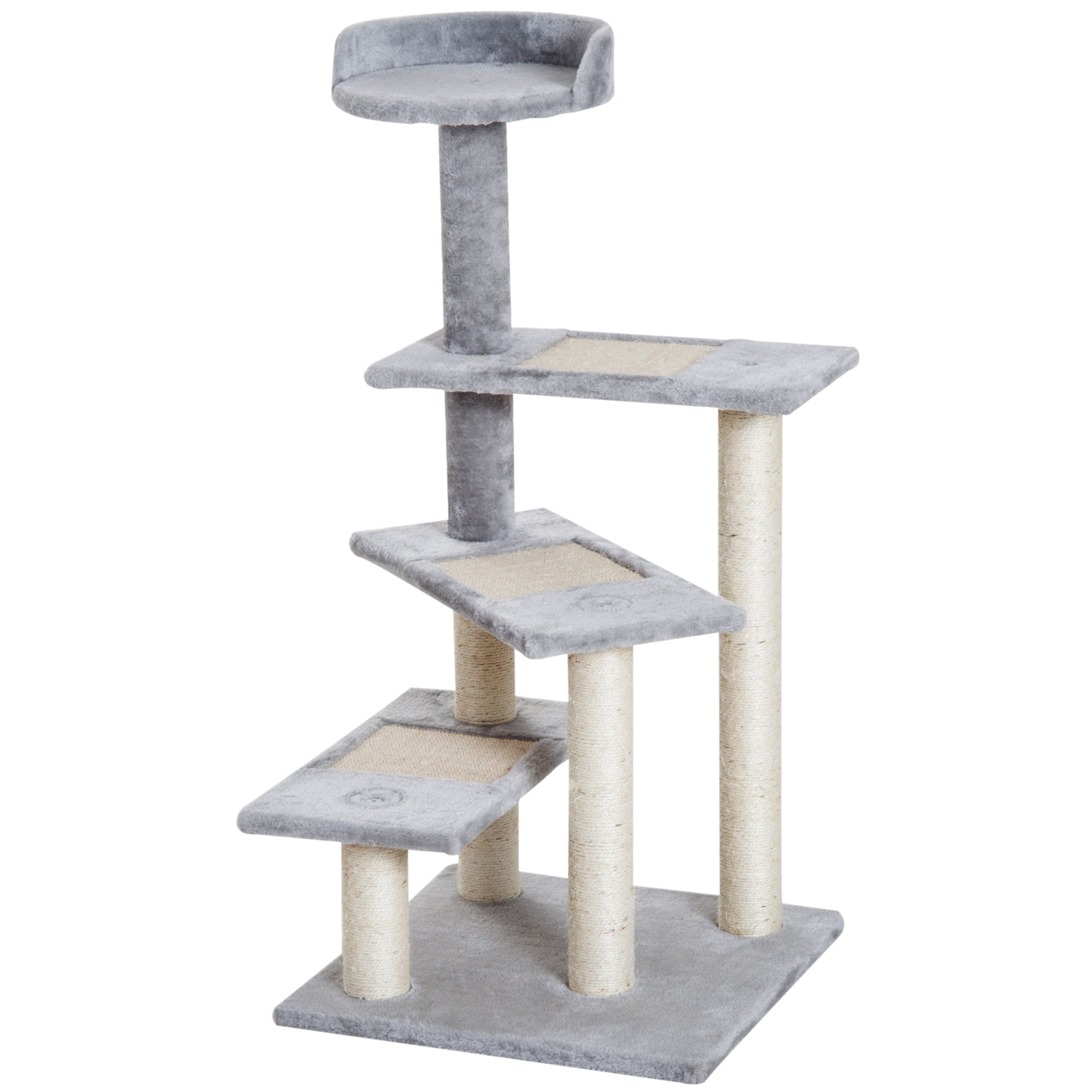 Plush Cat Tree Activity Center-Grey