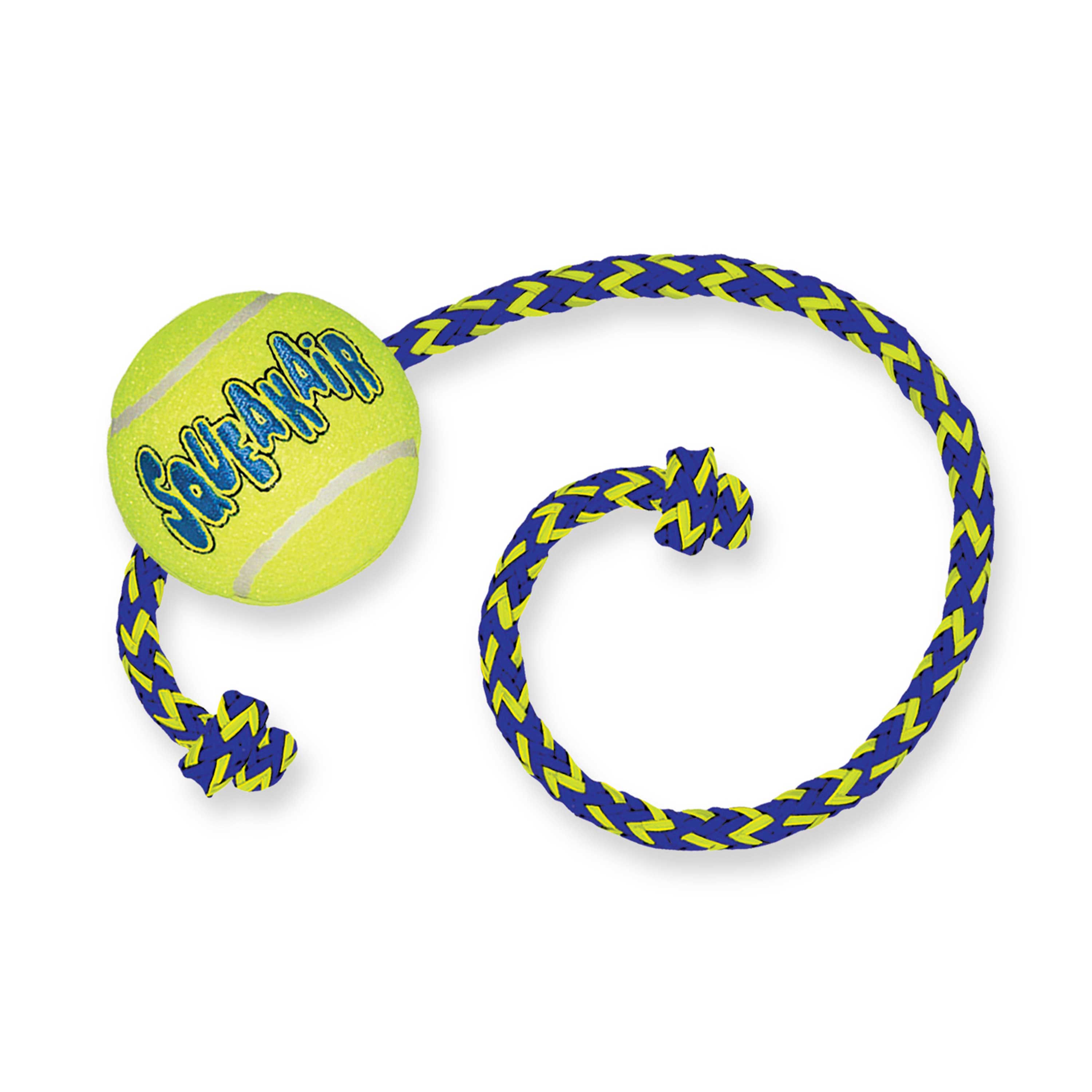 Kong Air Squeaker Tennis Ball w/rope Medium