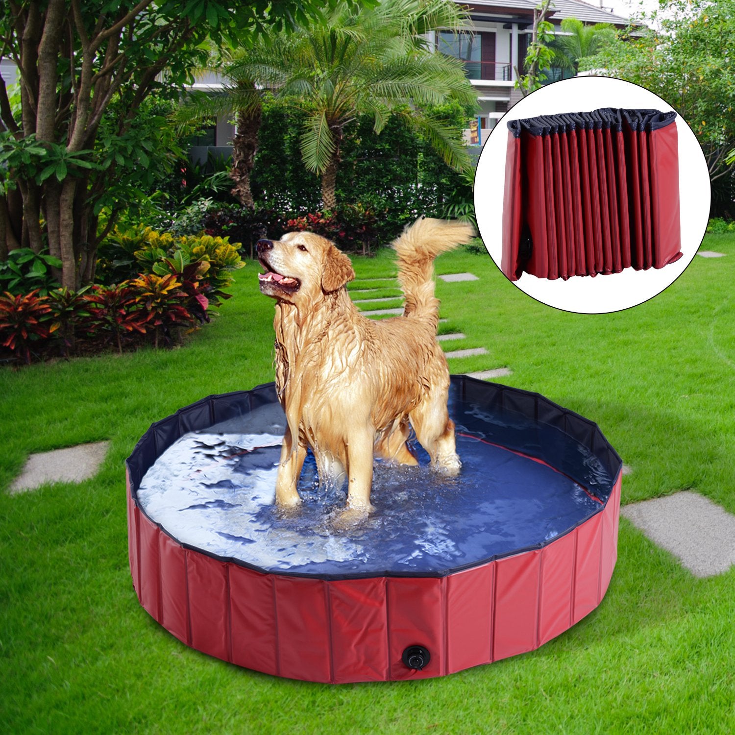 Φ140 x 30H cm Pet Swimming Pool-Red