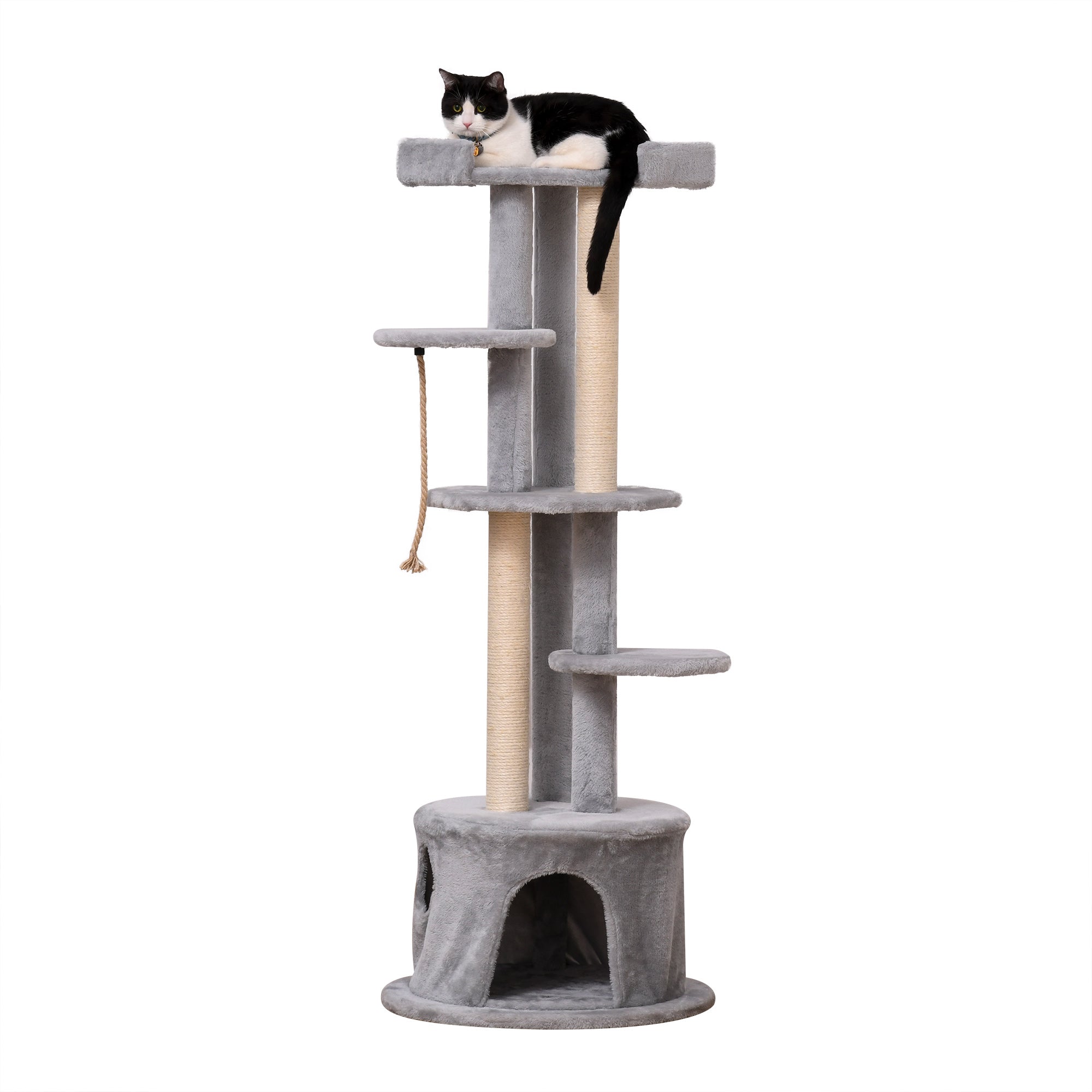 Cat Tree Multi-level Kitten Tower w/ Scratching Post Condo Plush Perches
