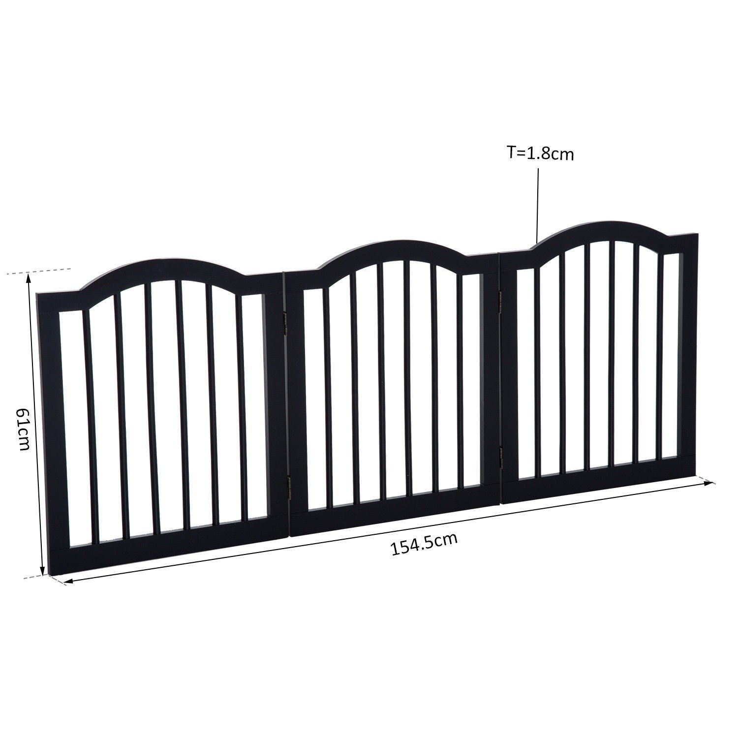 Wooden Pet Fence-Black