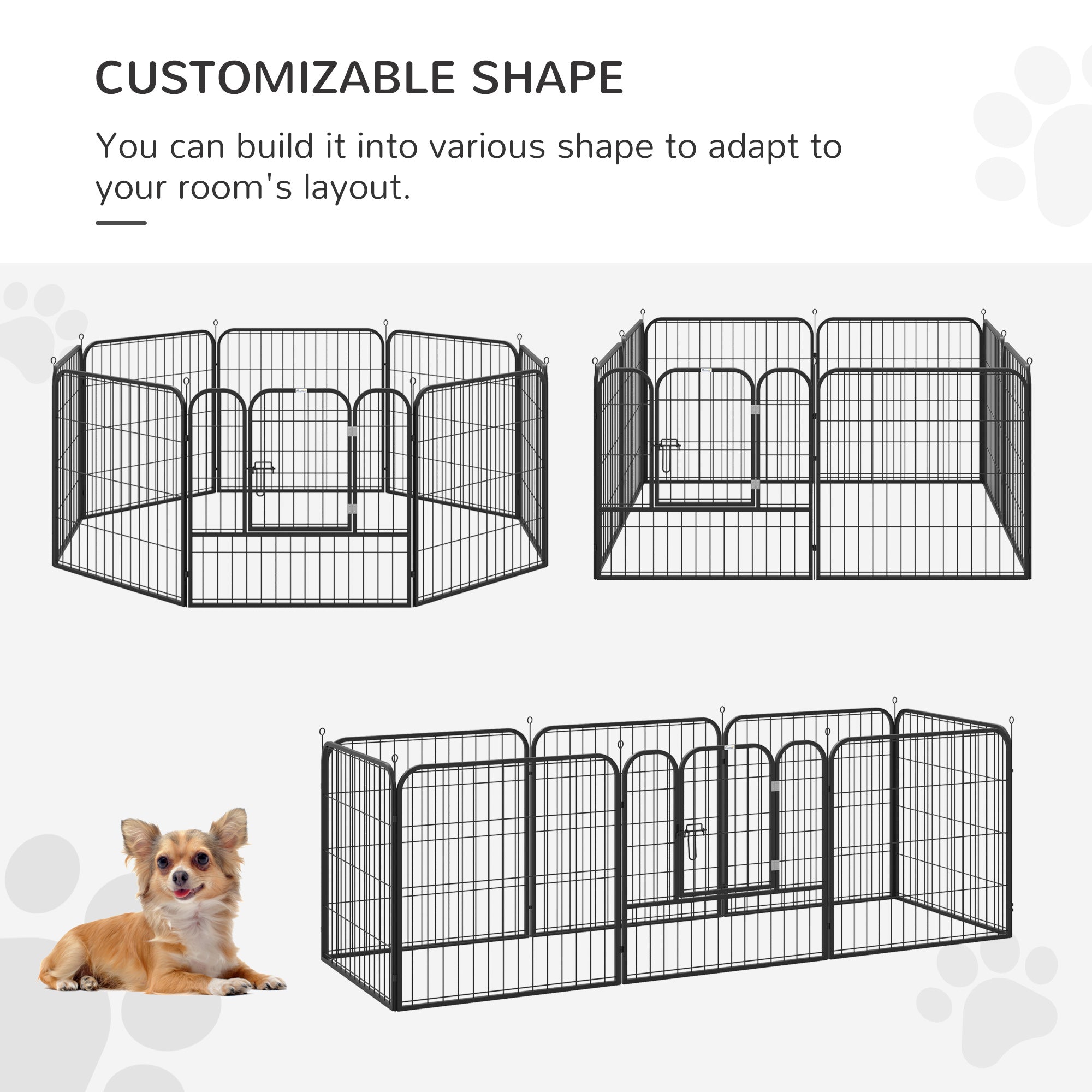 4 Sizes Pet Playpen Dog Rabbit  Puppy Cage Folding Run Fence Garden Metal Hutch
