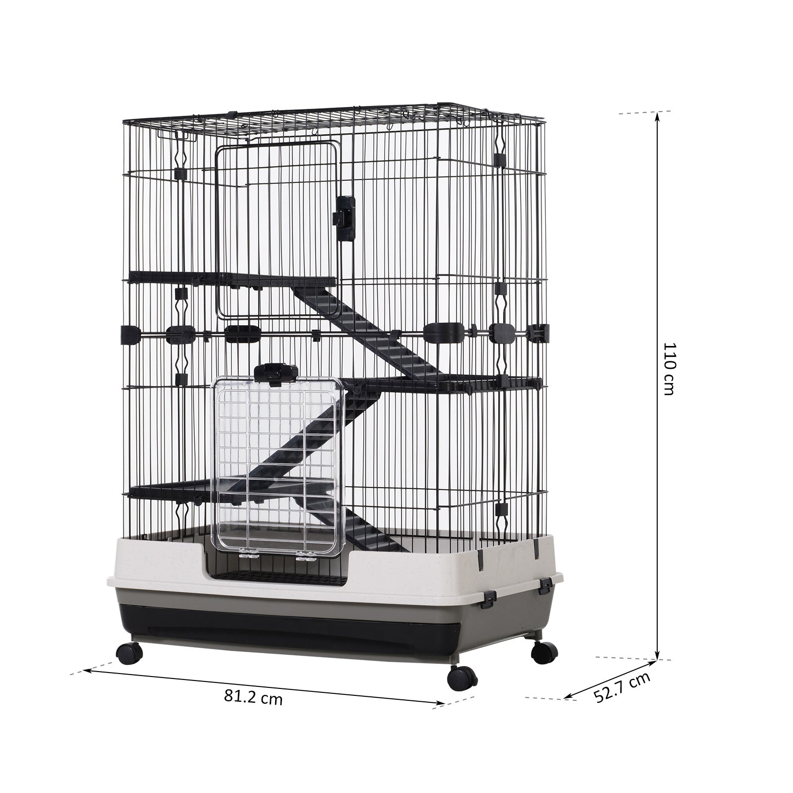 Metal Wire 3-Tier Small Animal Cage Black/White