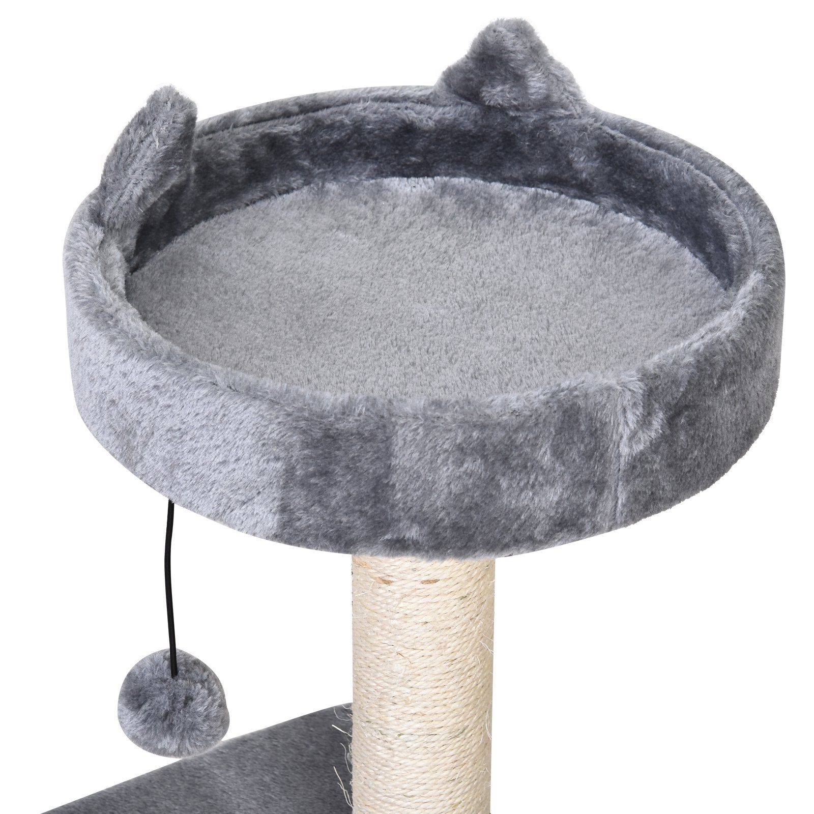 Cats 3-Tier Sisal Rope Scratching Post w/ Toys Grey