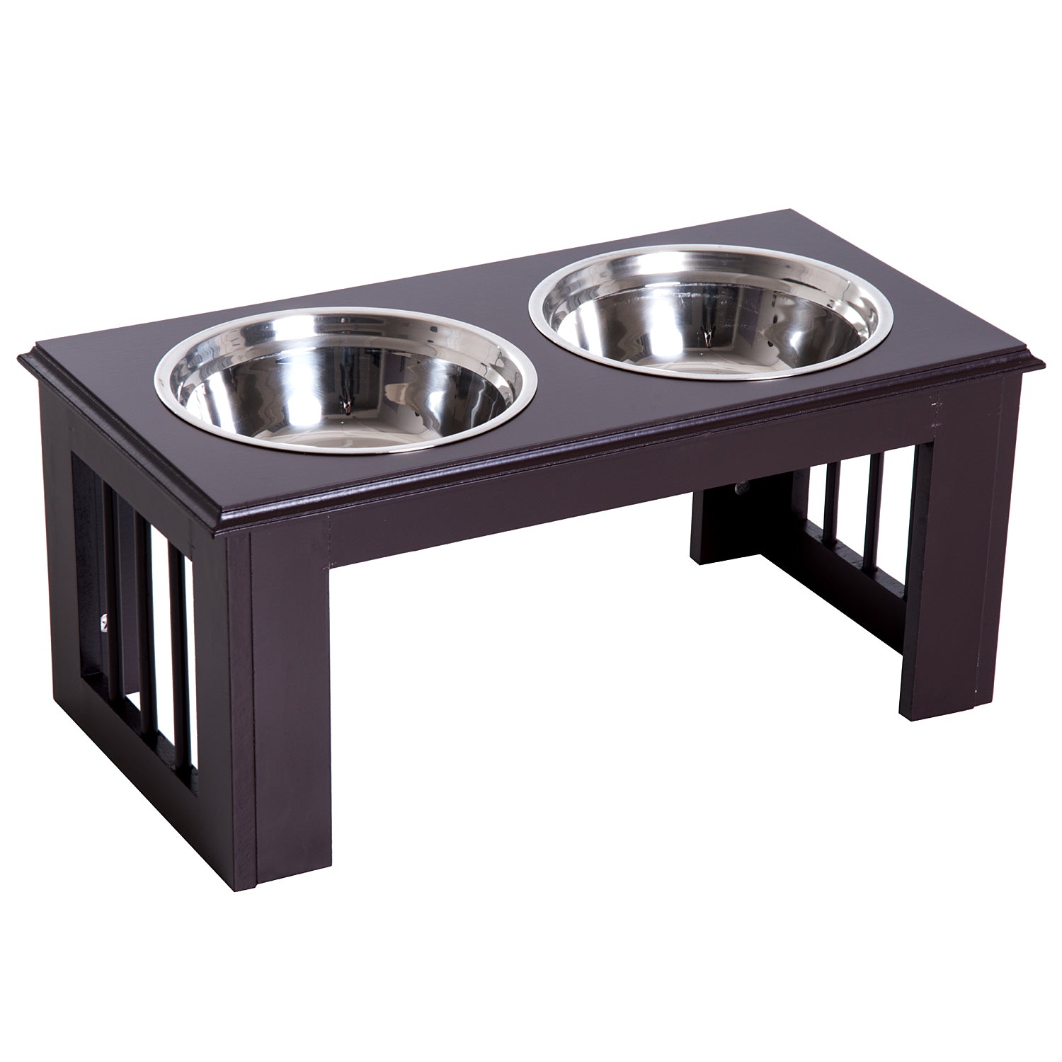 Stainless Steel Pet Feeder , 58.4Lx30.5Wx25.4H cm-Brown
