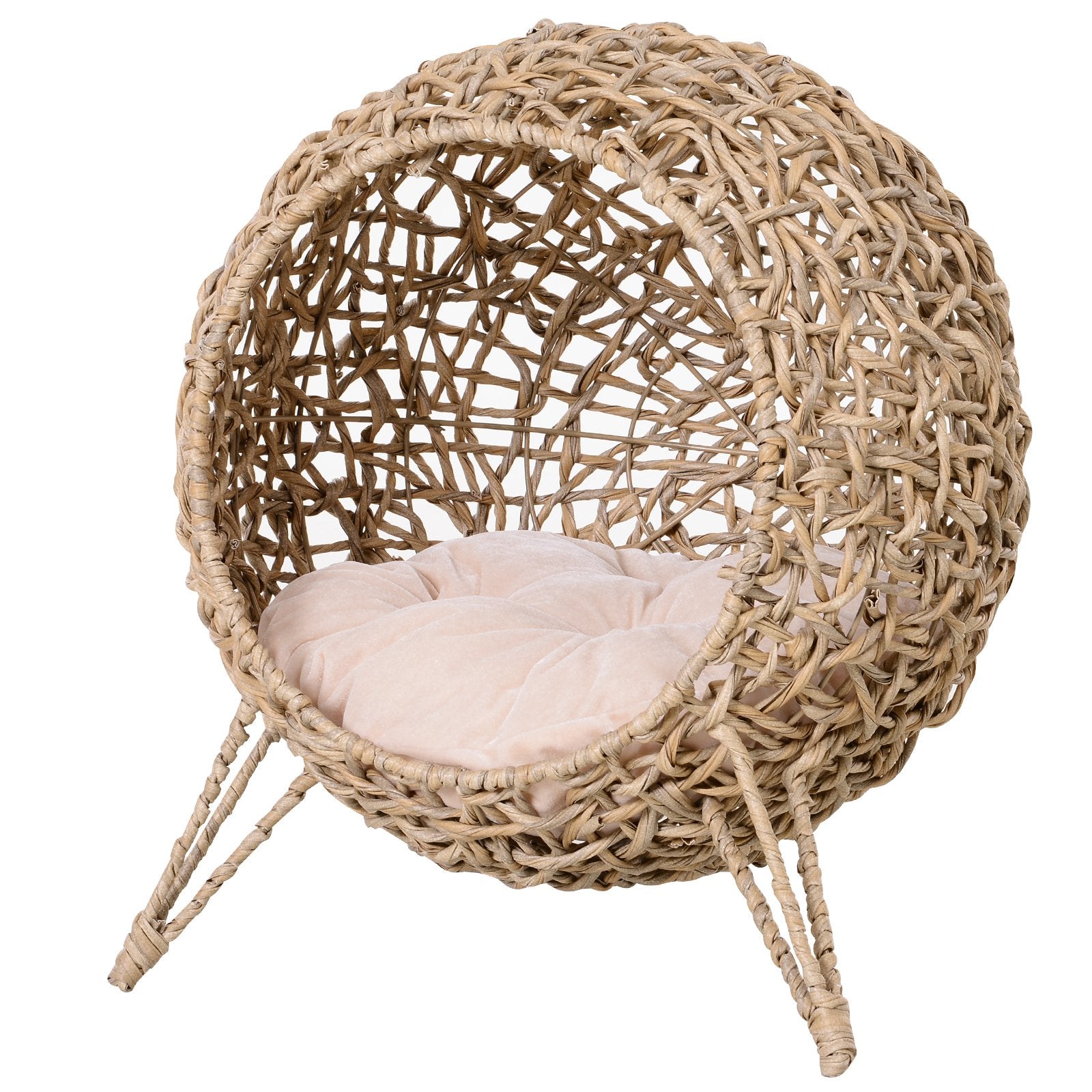 Cats Elevated Plastic Wicker Dome Bed