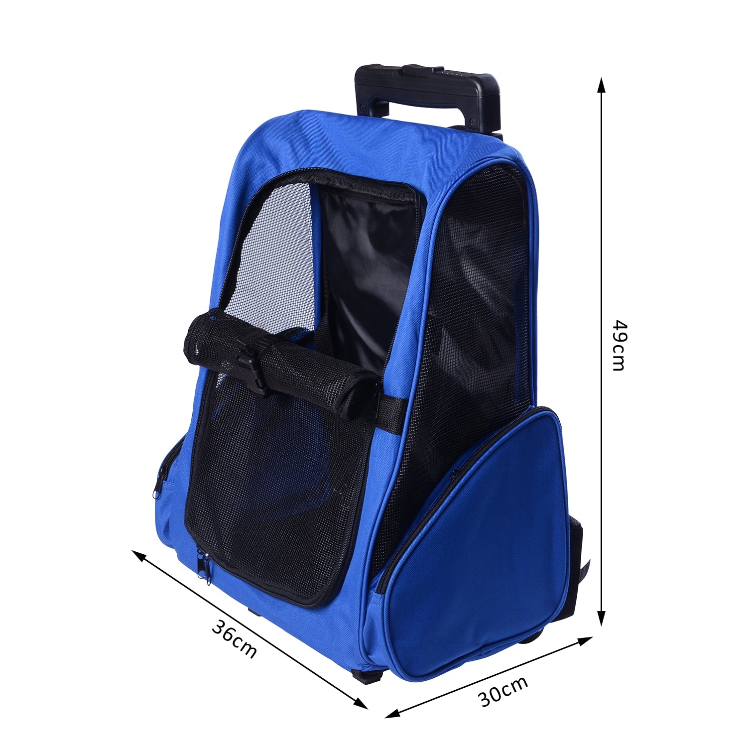 Travel Blue Backpack withTrolley, Steel Wire Frame