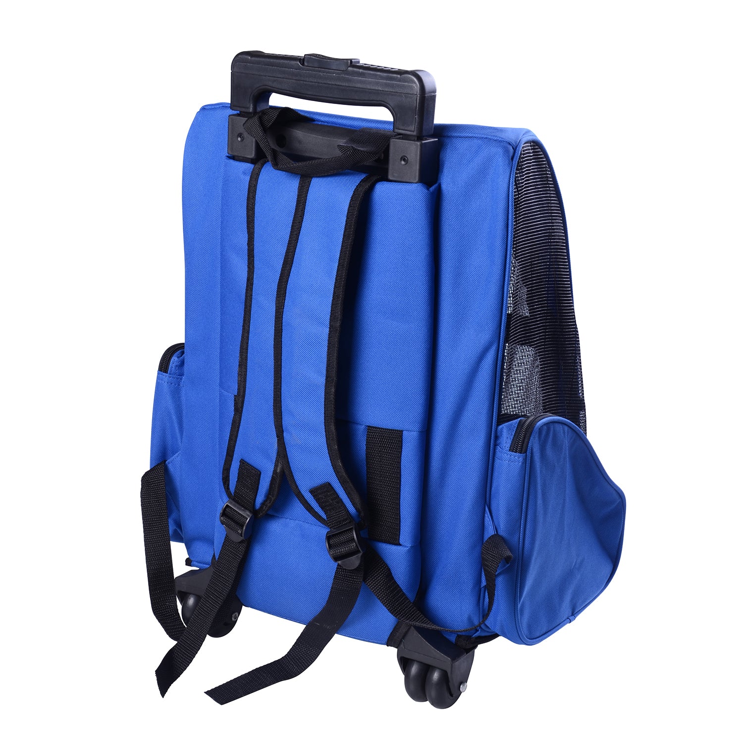 Travel Blue Backpack withTrolley, Steel Wire Frame