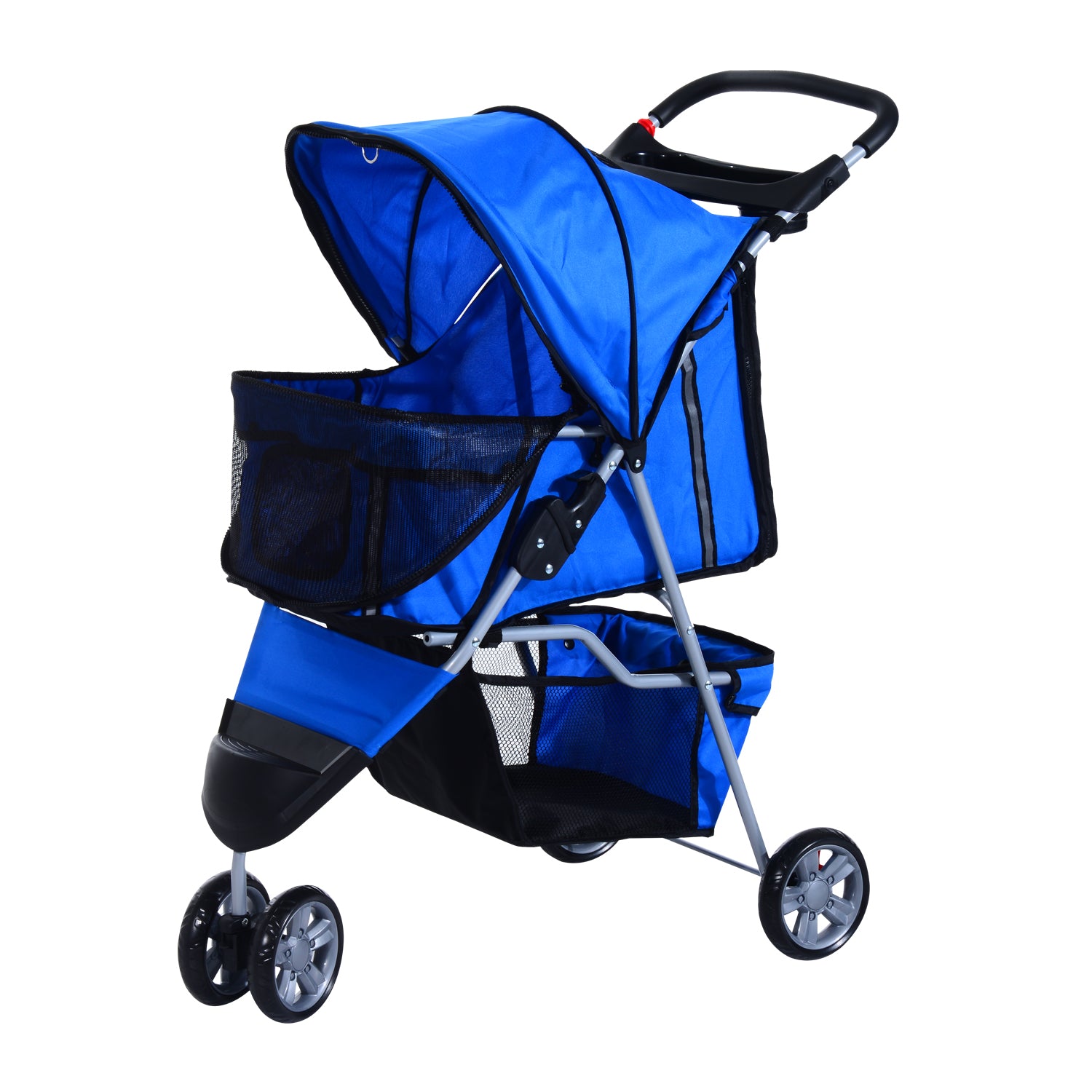 Pet Travel Stroller Blue Three Wheels