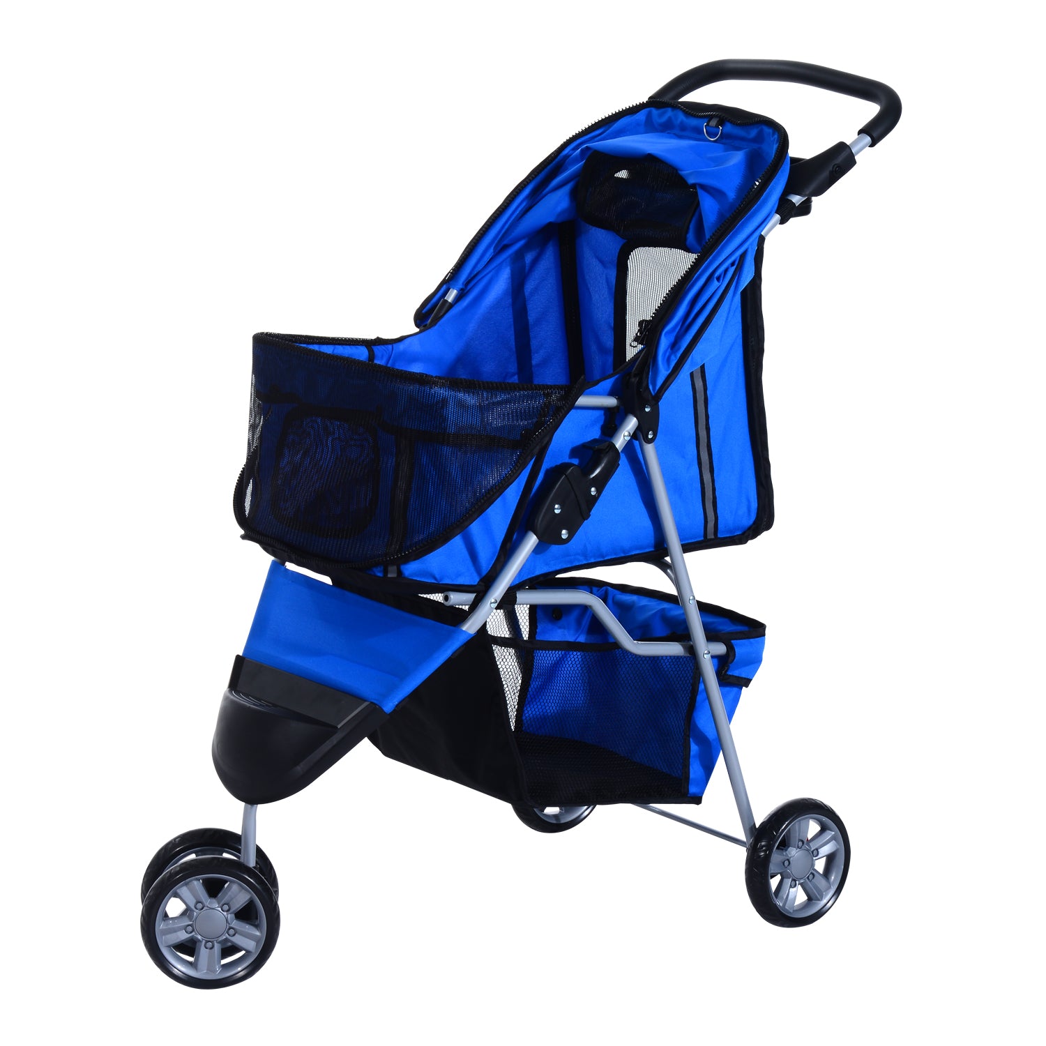 Pet Travel Stroller Blue Three Wheels